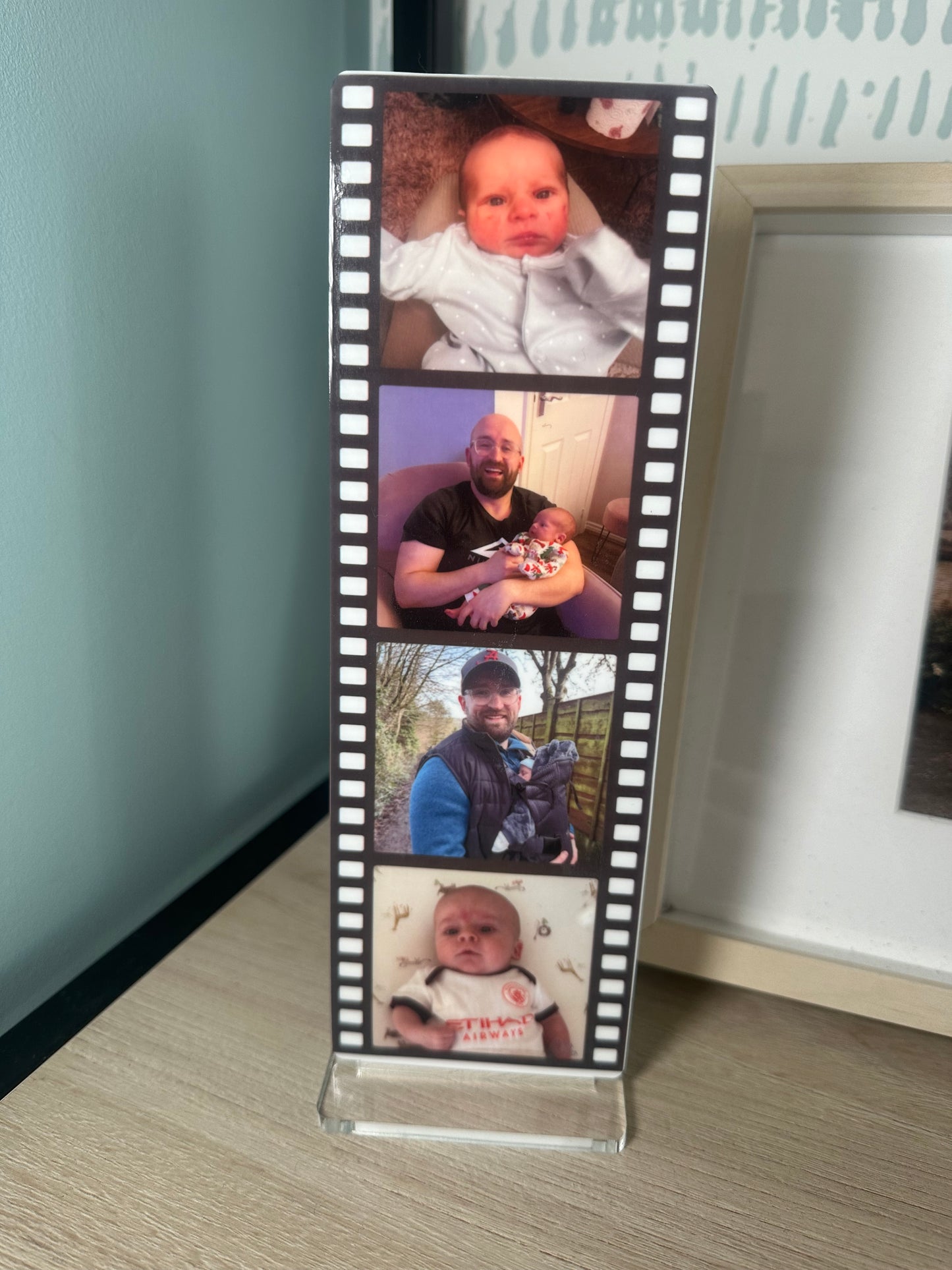 Personalised polaroid film photo strip