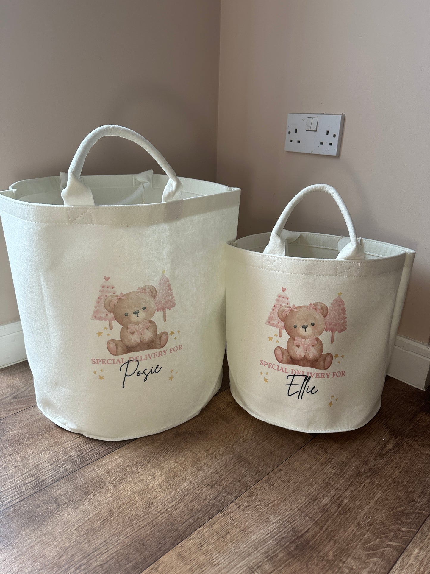 Varied Christmas Design Felt Present Trugs