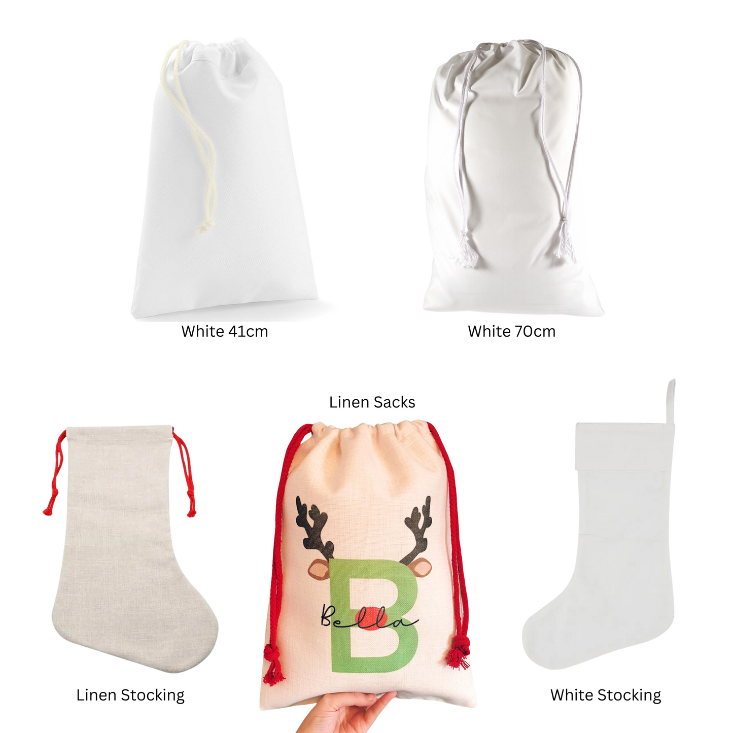 Reindeer Initial Sacks/Stocking