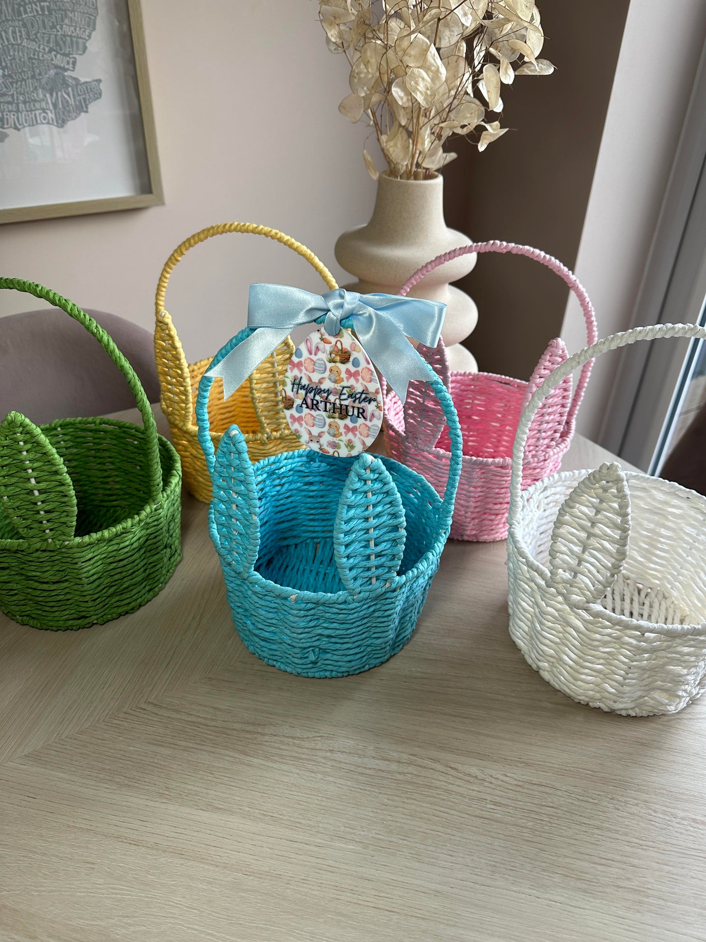 PREORDER!! Personalised Easter Bunny Basket - Various Colours