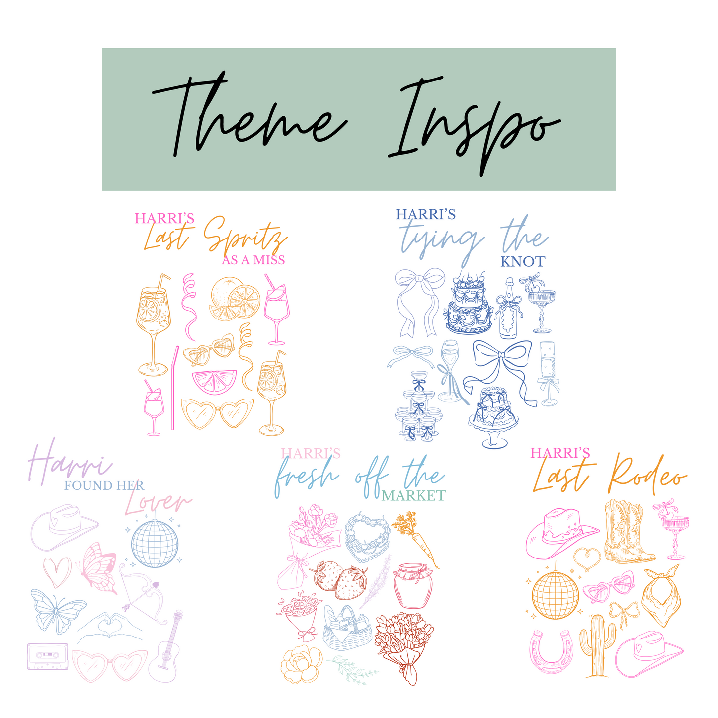 Personalised Hen Party Theme Icon Oversized T-Shirt