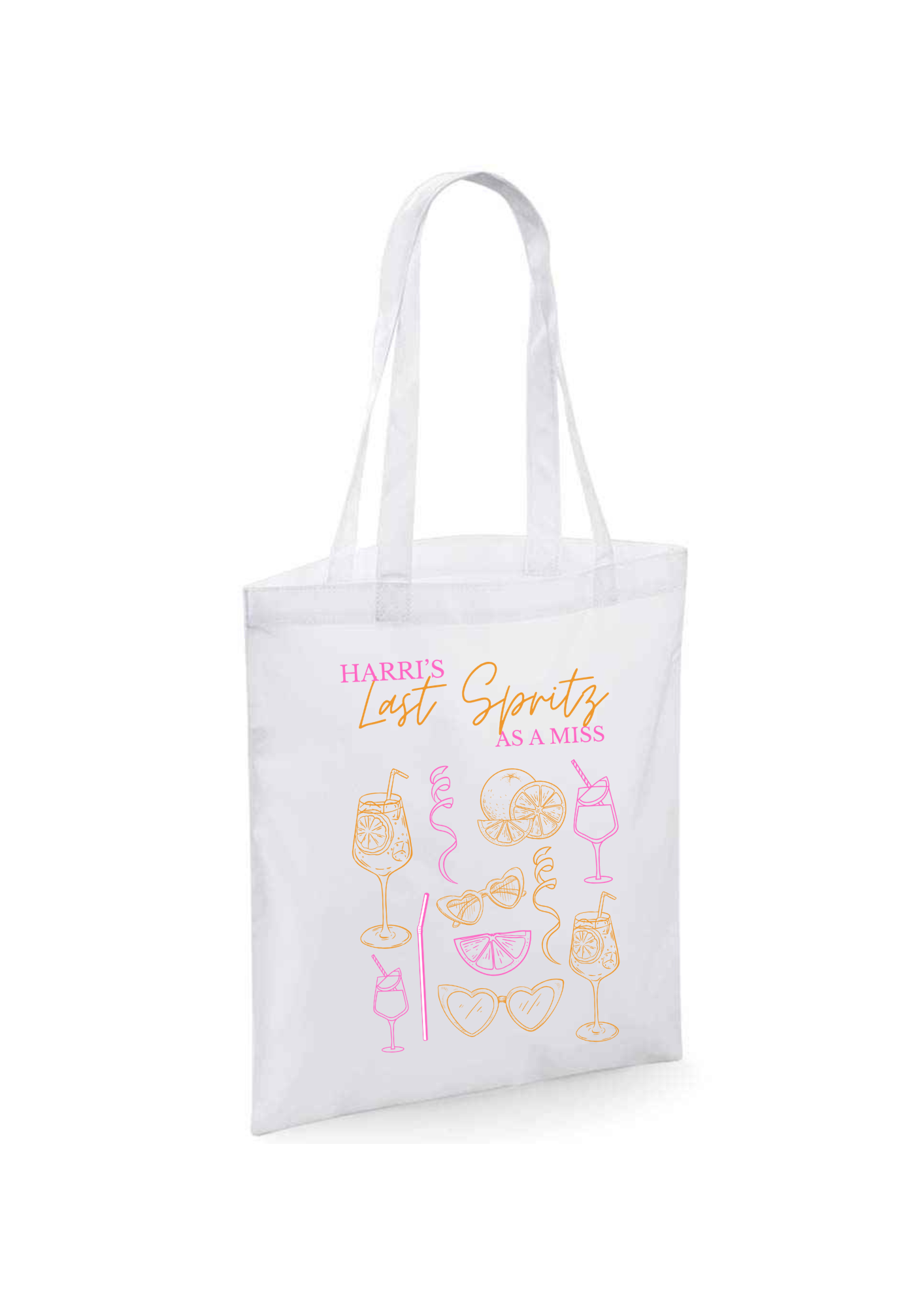 SAMPLE (1 per customer) Personalised Hen Party Theme Icon Tote Bag