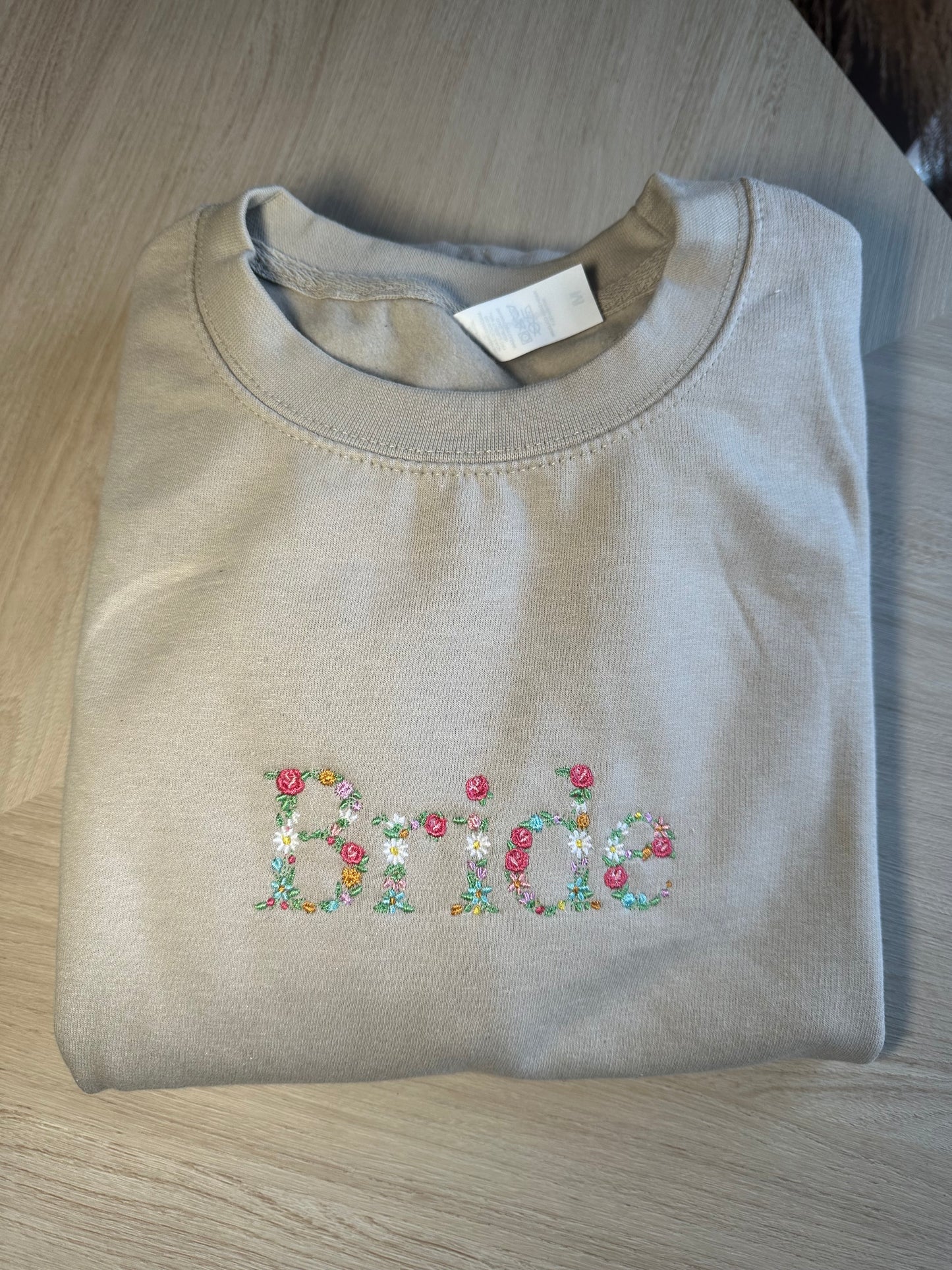 Embroidered Bright Florals Bride sweater