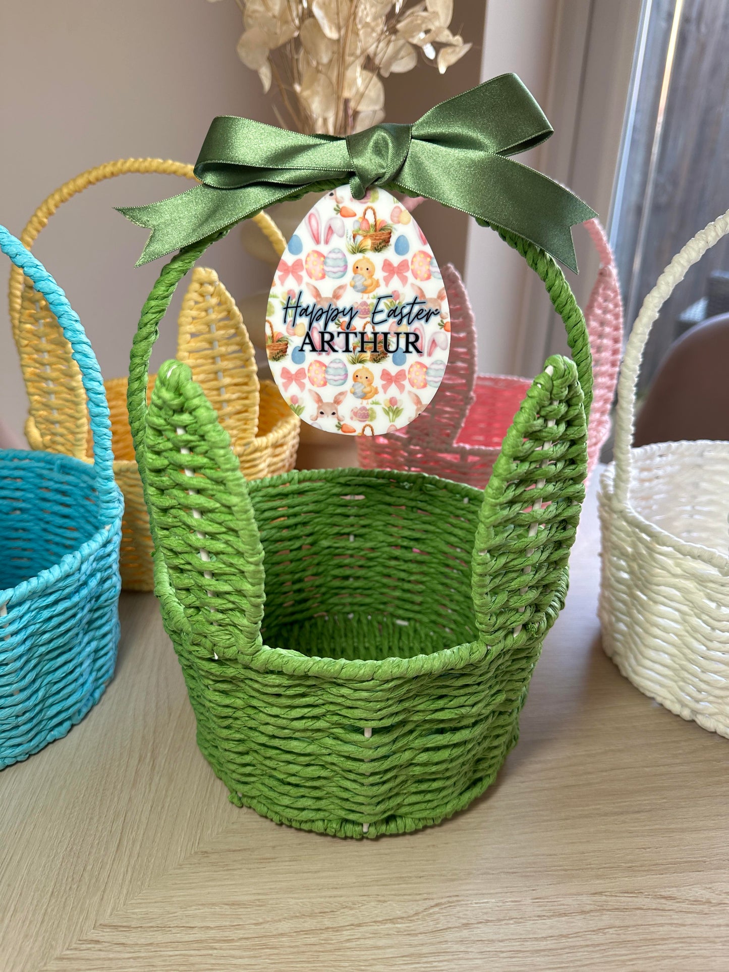 PREORDER!! Personalised Easter Bunny Basket - Various Colours