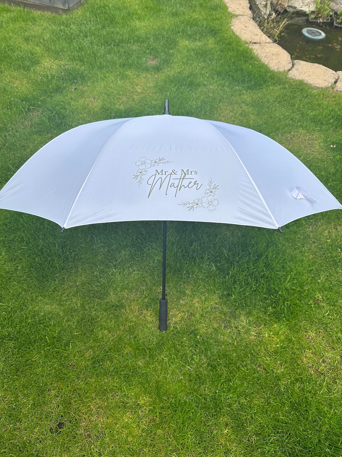 SAMPLE Personalised White Wedding Umbrella