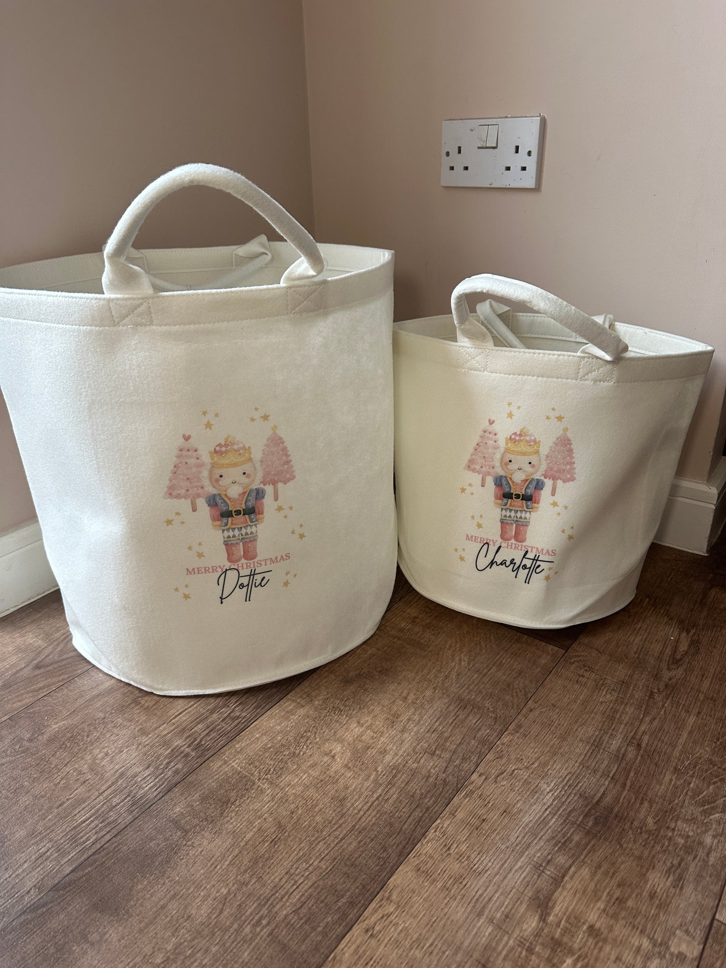 Varied Christmas Design Felt Present Trugs