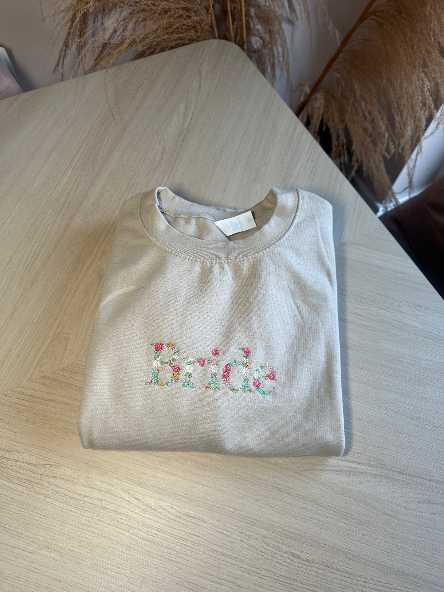Embroidered Bright Florals Bride sweater