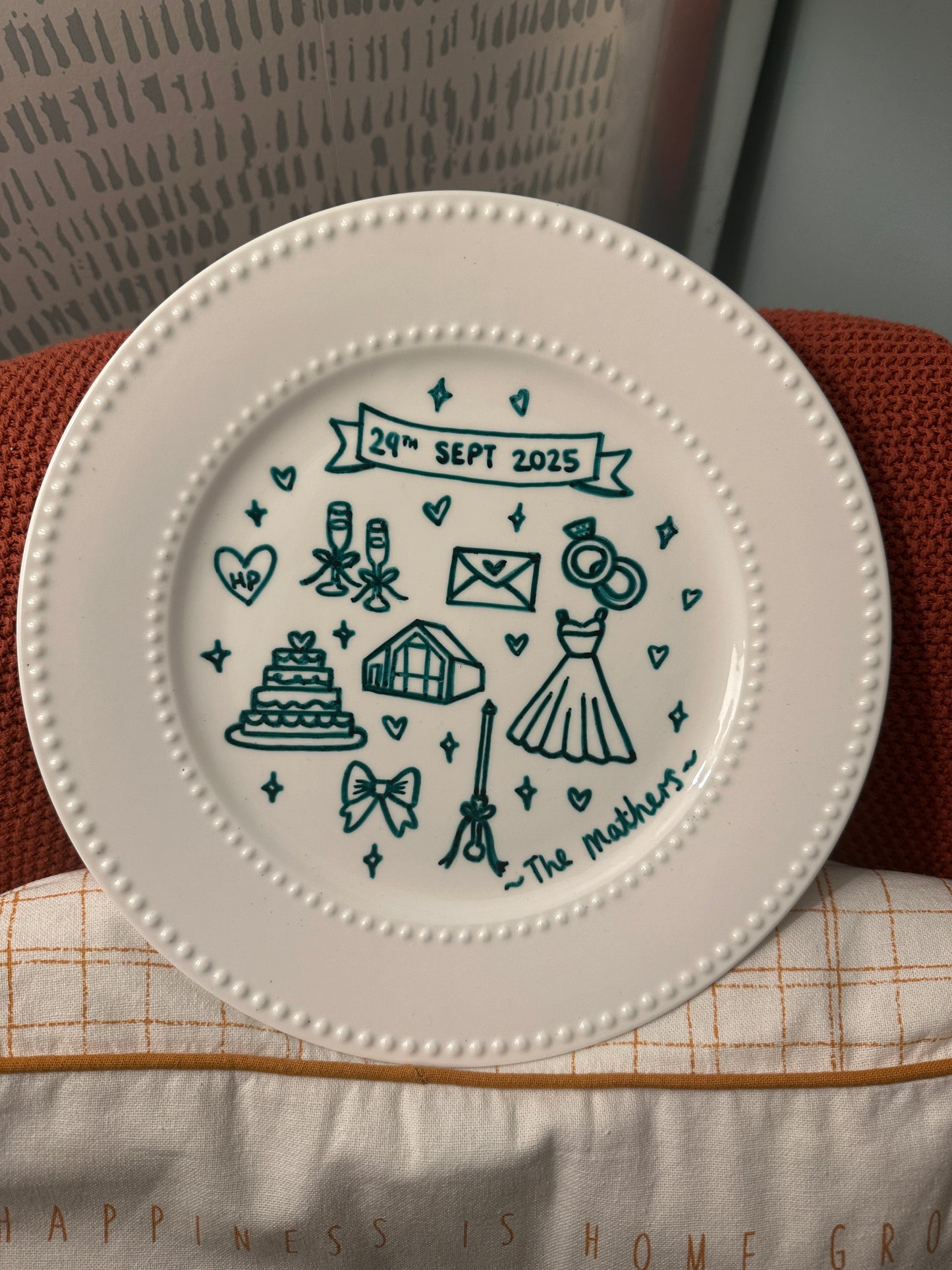 Personalised Wedding Icon Cake Plate