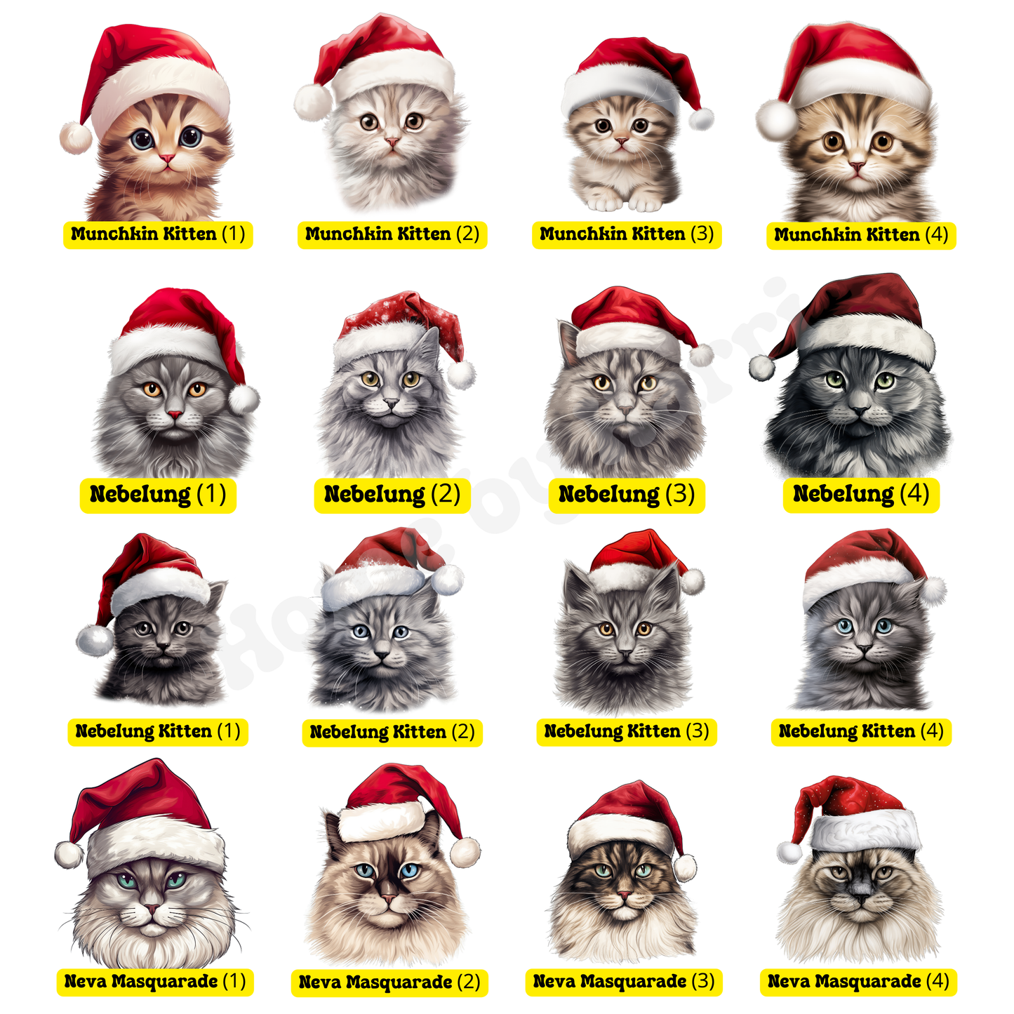 SAMPLE Christmas Santa Hat Cat Felt Trug