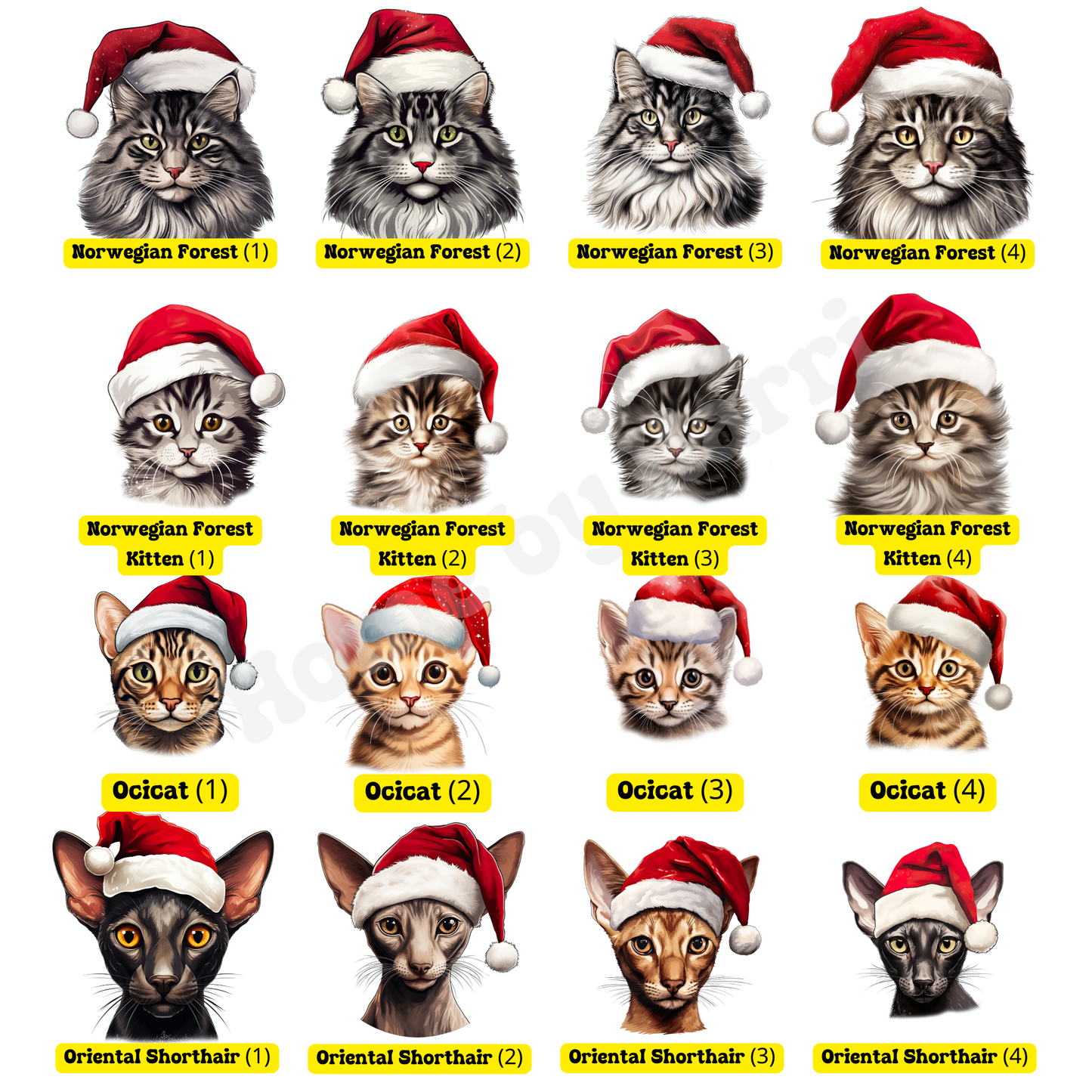 SAMPLE Christmas Santa Hat Cat Felt Trug