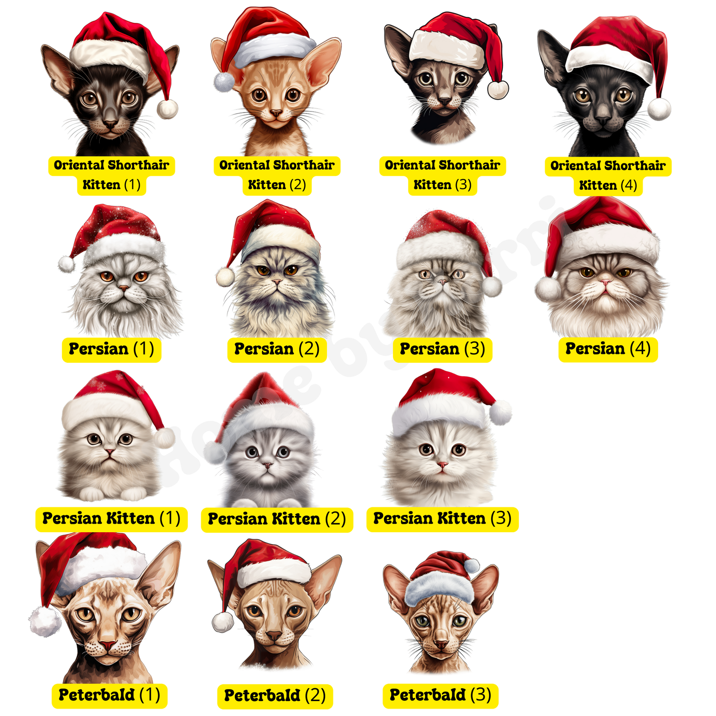 SAMPLE Christmas Santa Hat Cat Felt Trug