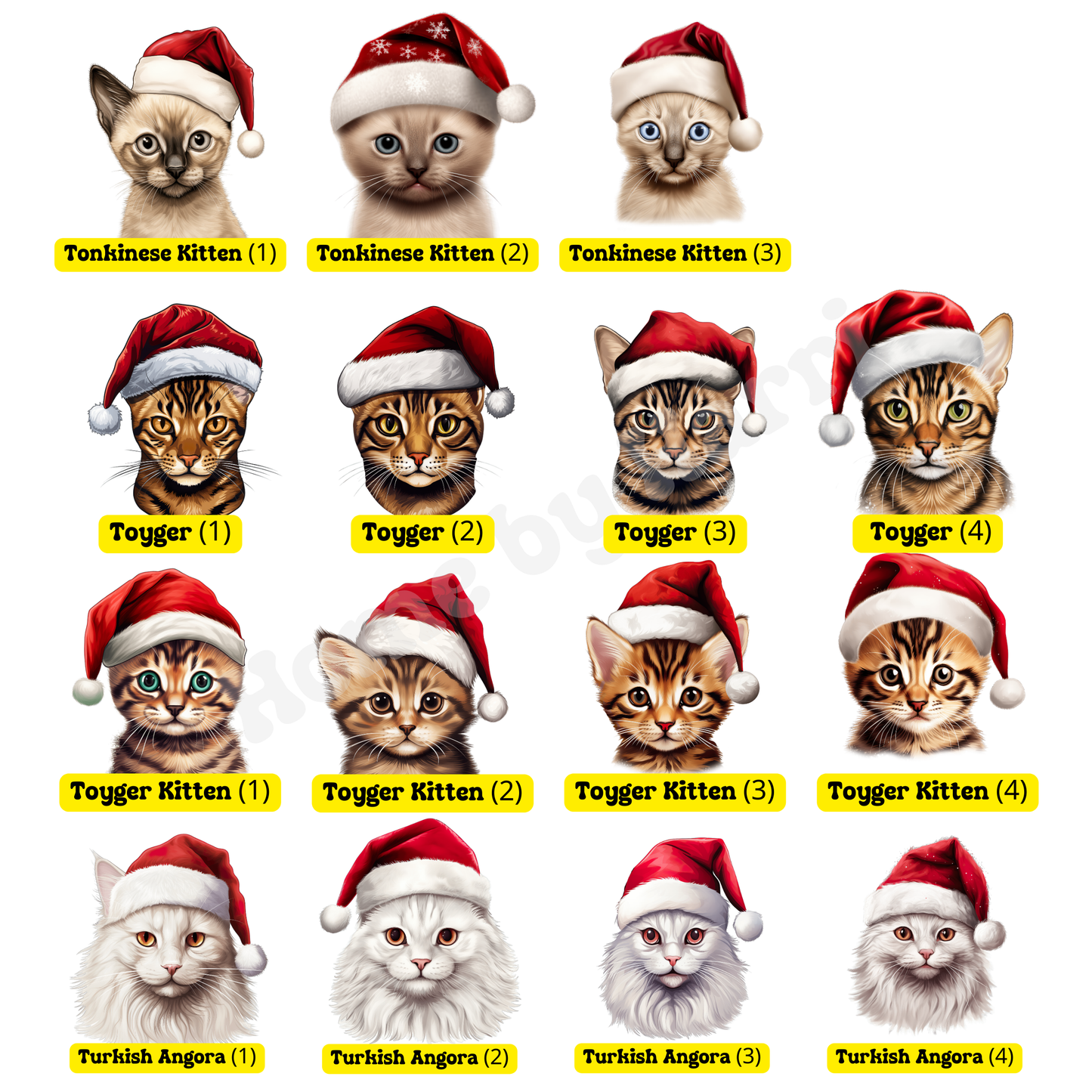 SAMPLE Christmas Santa Hat Cat Felt Trug