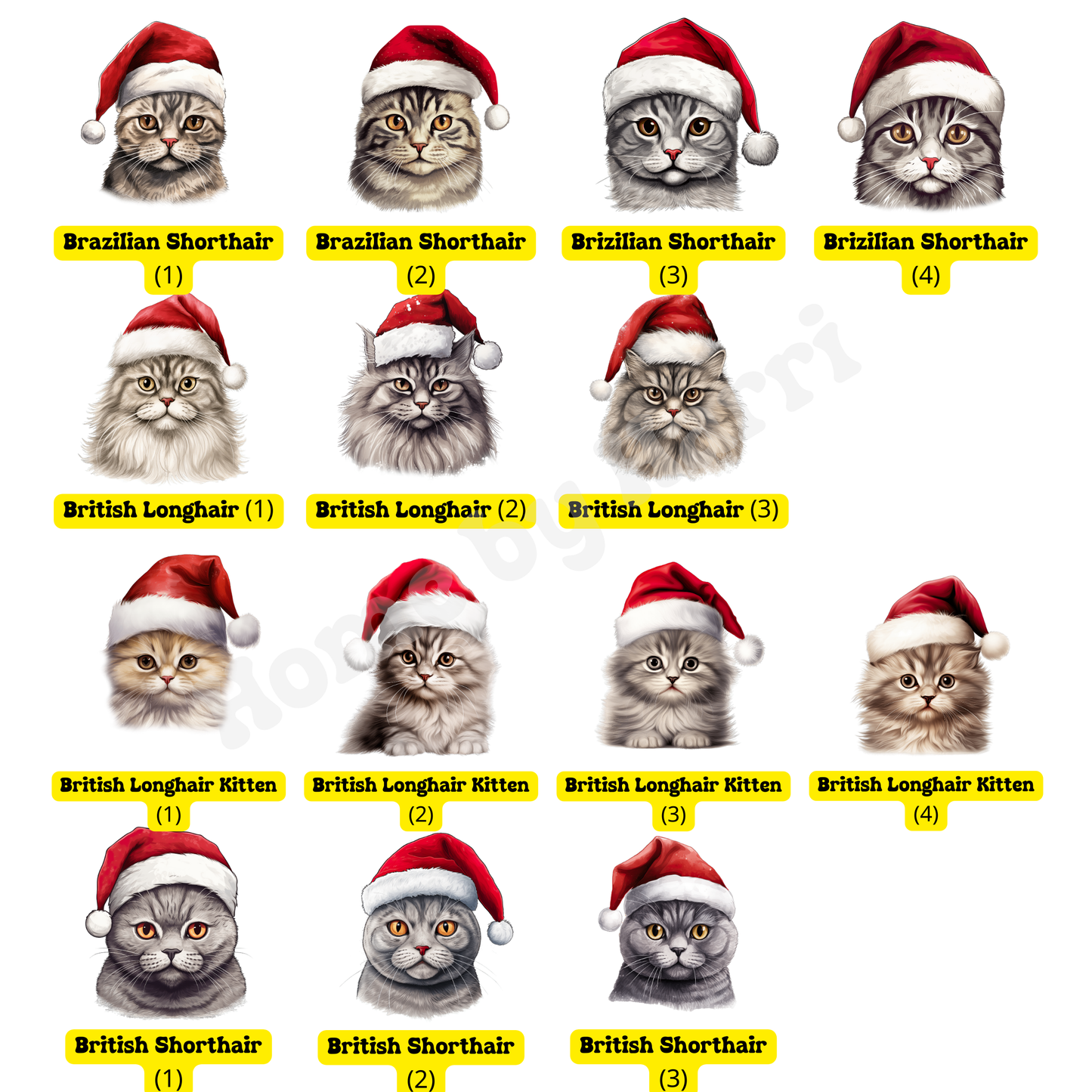 SAMPLE Christmas Santa Hat Cat Felt Trug