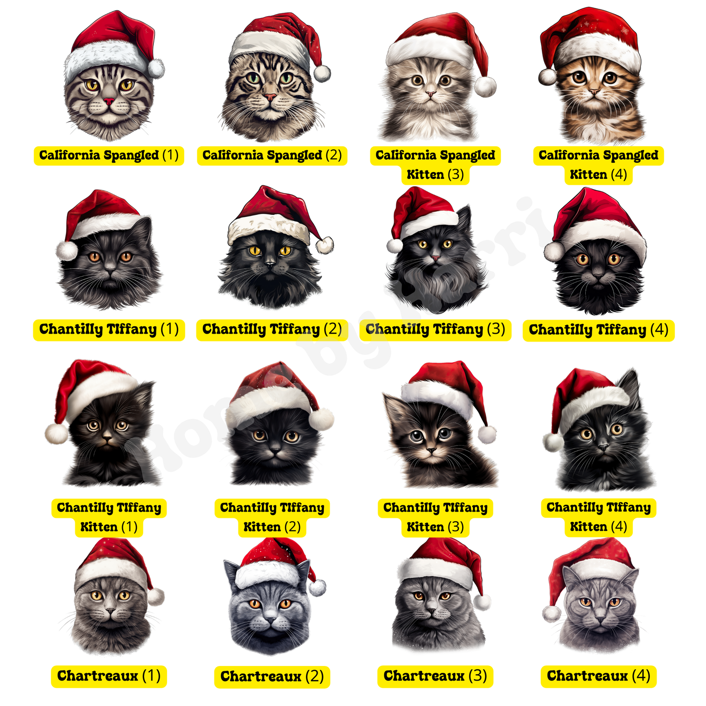 SAMPLE Christmas Santa Hat Cat Felt Trug