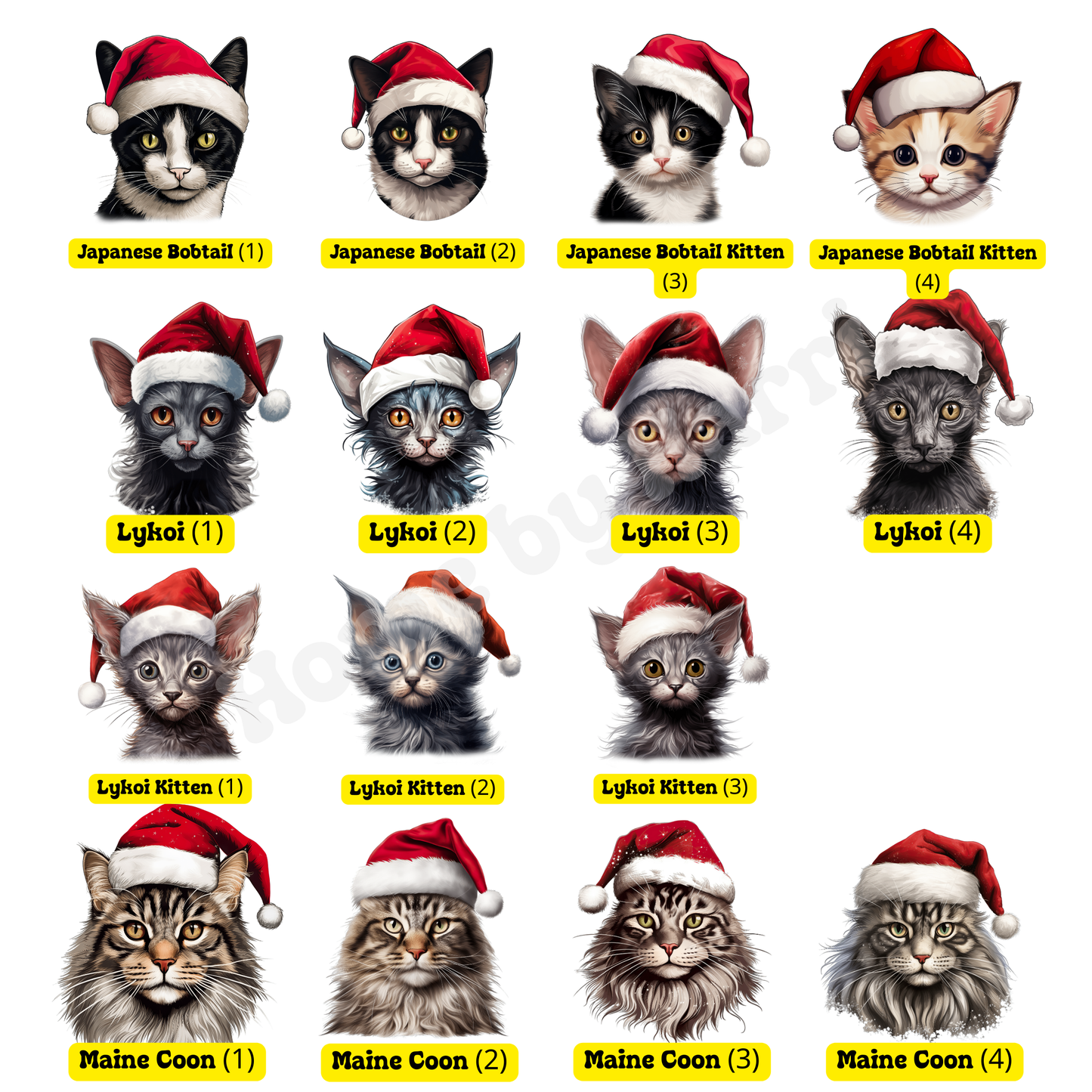 SAMPLE Christmas Santa Hat Cat Felt Trug