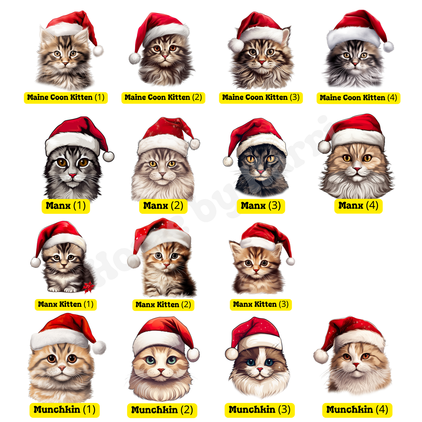 SAMPLE Christmas Santa Hat Cat Felt Trug