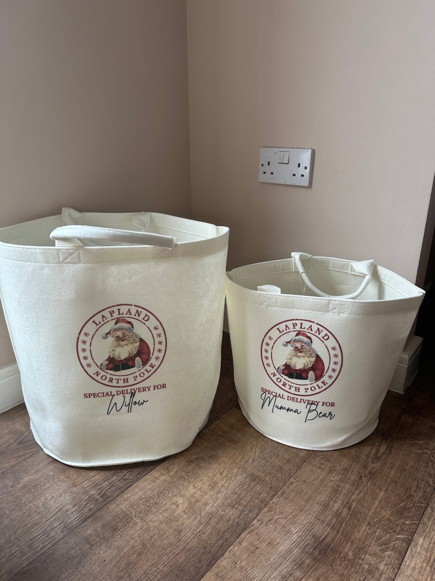 Varied Christmas Design Felt Present Trugs