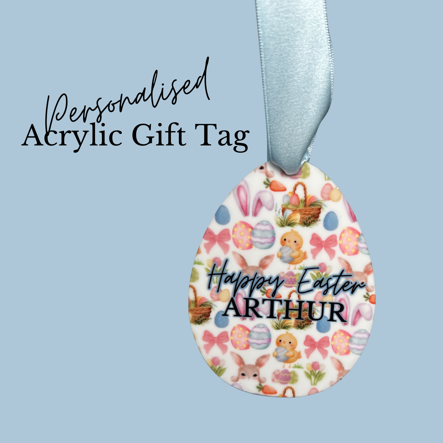 Personalised Acrylic Easter Egg Shape Tag