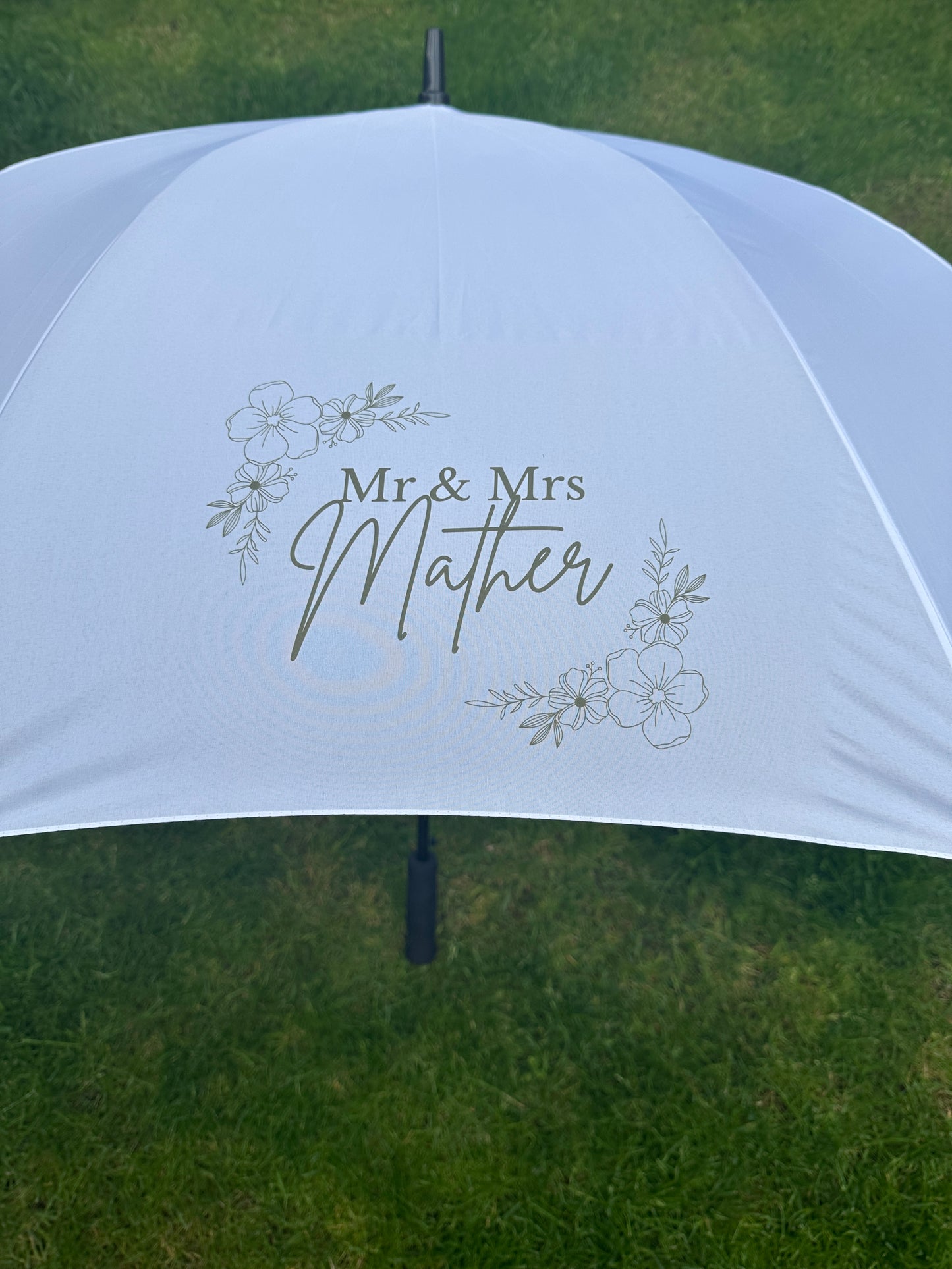 SAMPLE Personalised White Wedding Umbrella