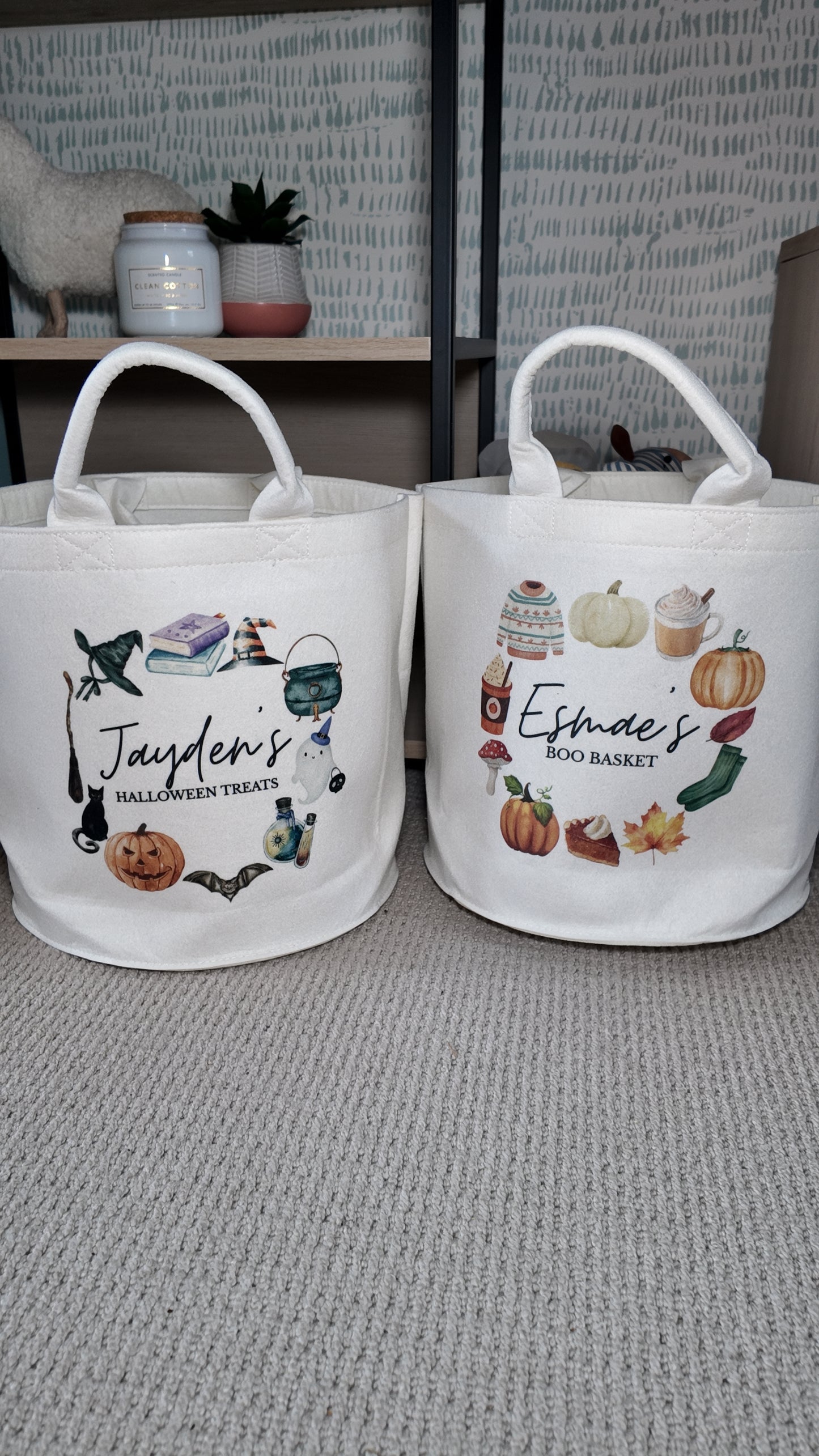Halloween/Autumn Design Felt Present Trugs