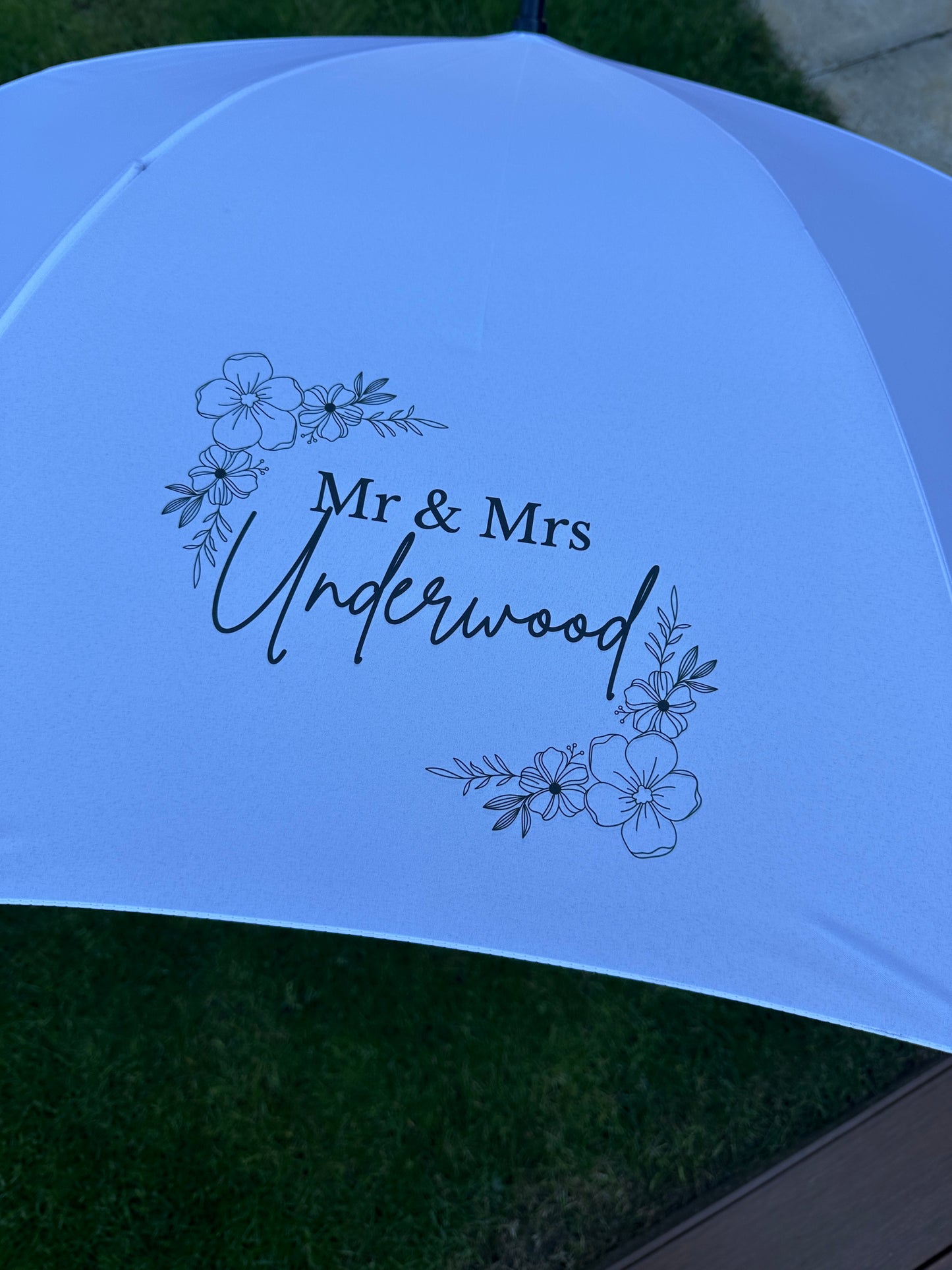 Personalised White Wedding Umbrella
