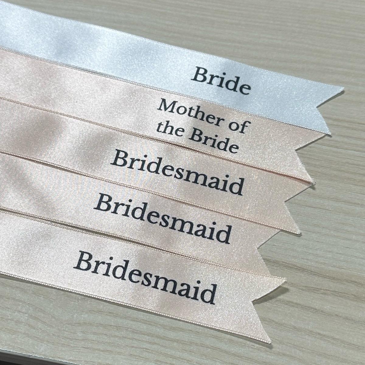 Personalised Bow Ribbons - Bridesmaid/Bride/Maid of Honour Ornaments Decor Decoration