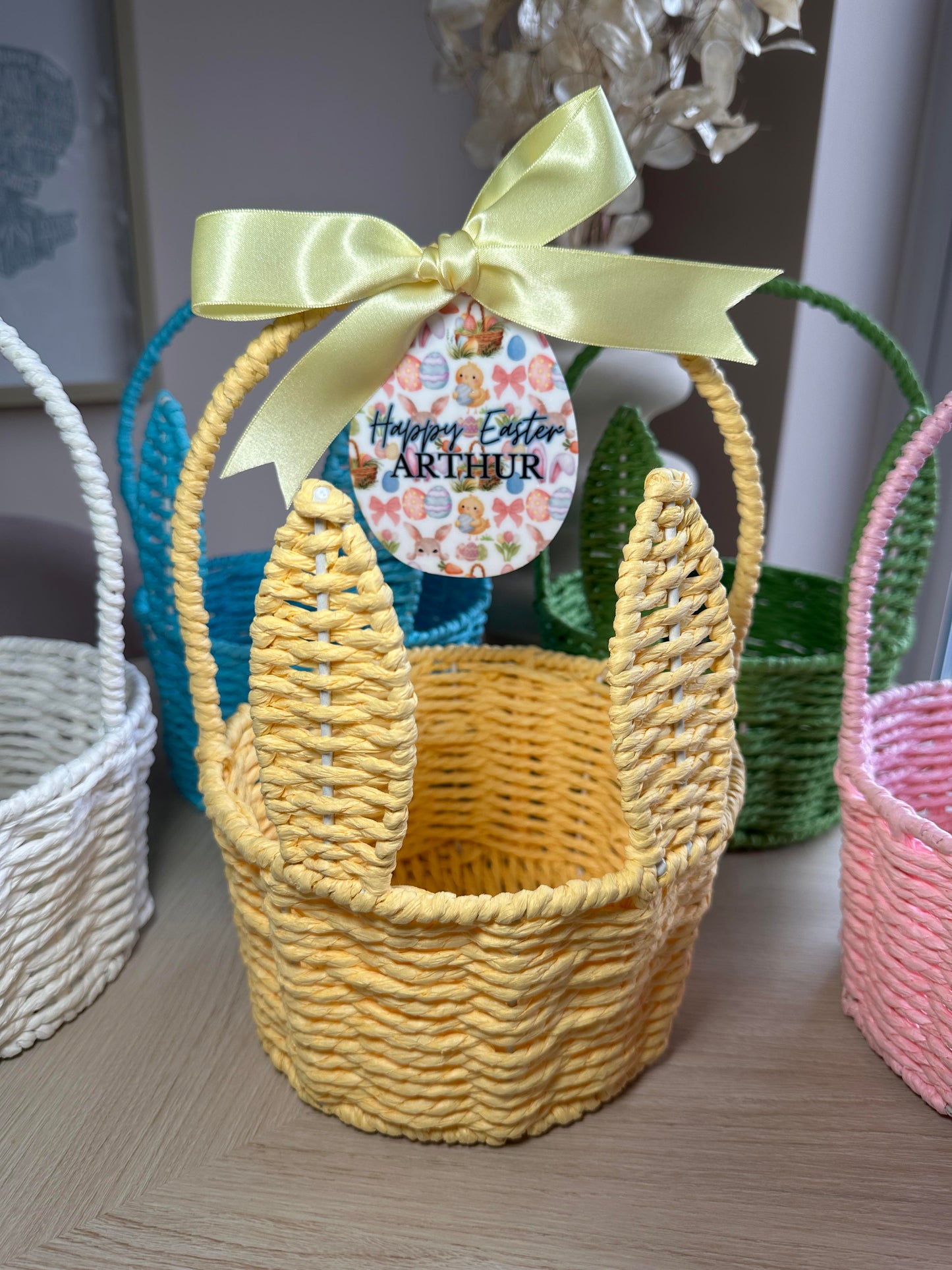 PREORDER!! Personalised Easter Bunny Basket - Various Colours