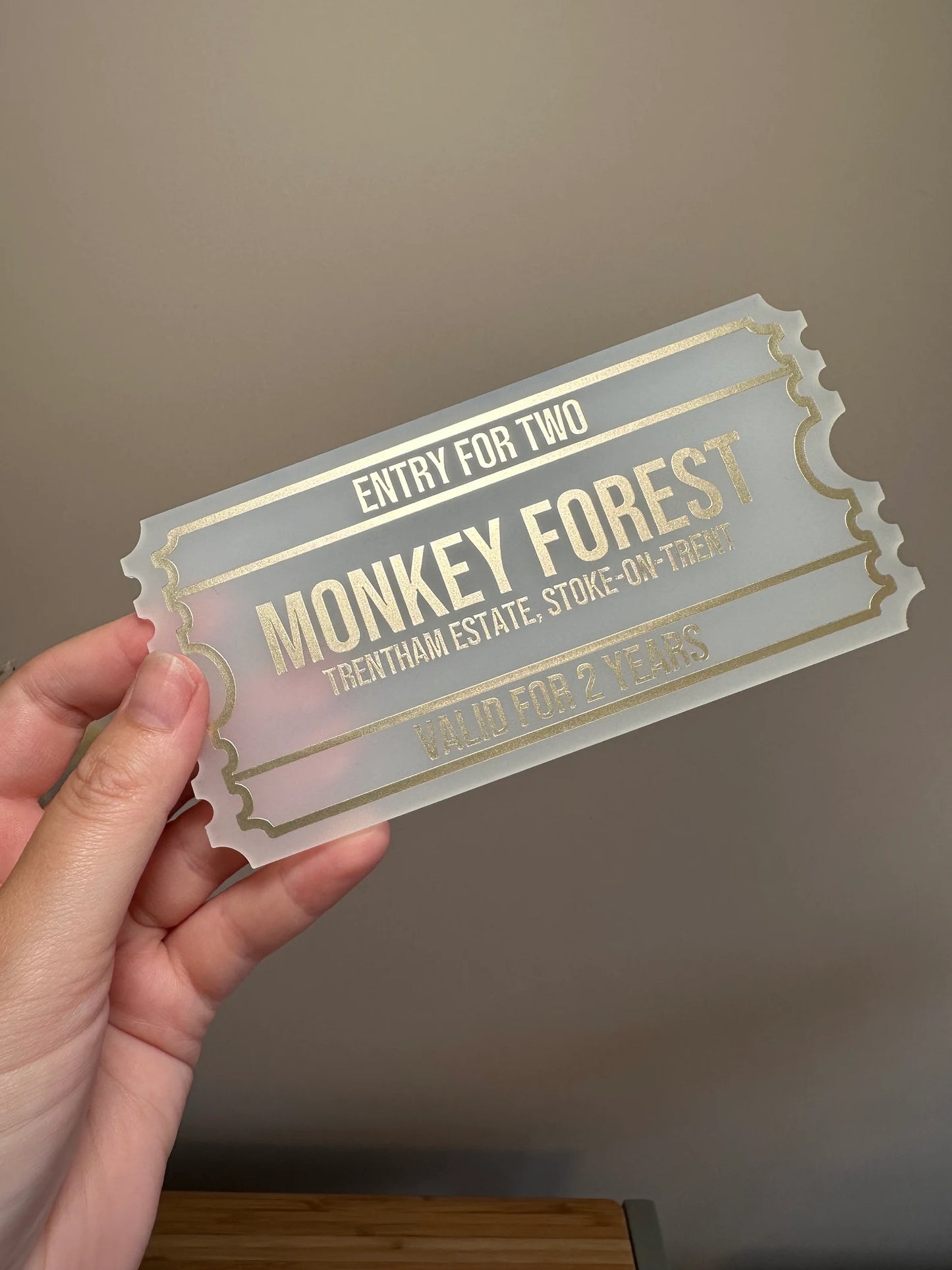 Personalised Acrylic Ticket | Birthday Gift, Wedding, Anniversary, Christmas, Baby Shower | Custom Show Event