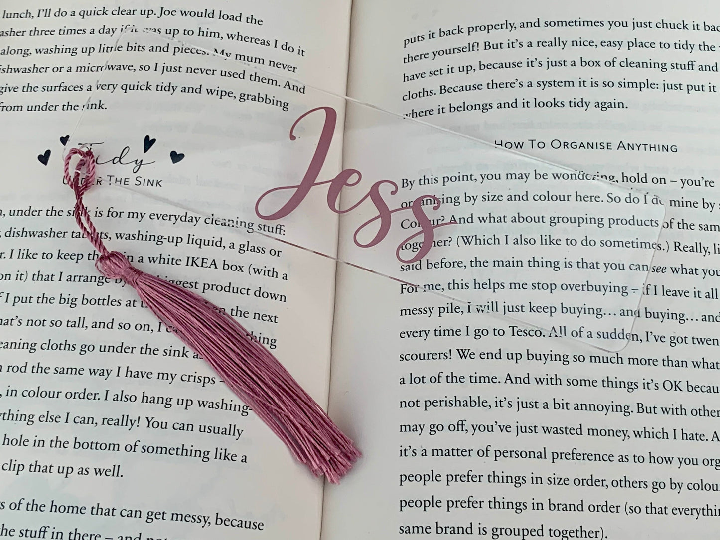 Personalised Bookmark Clear Acrylic Teacher Gifts Any Custom Name Book Lover Journal Student Planner Diary Gift Bookworm Reading Customised