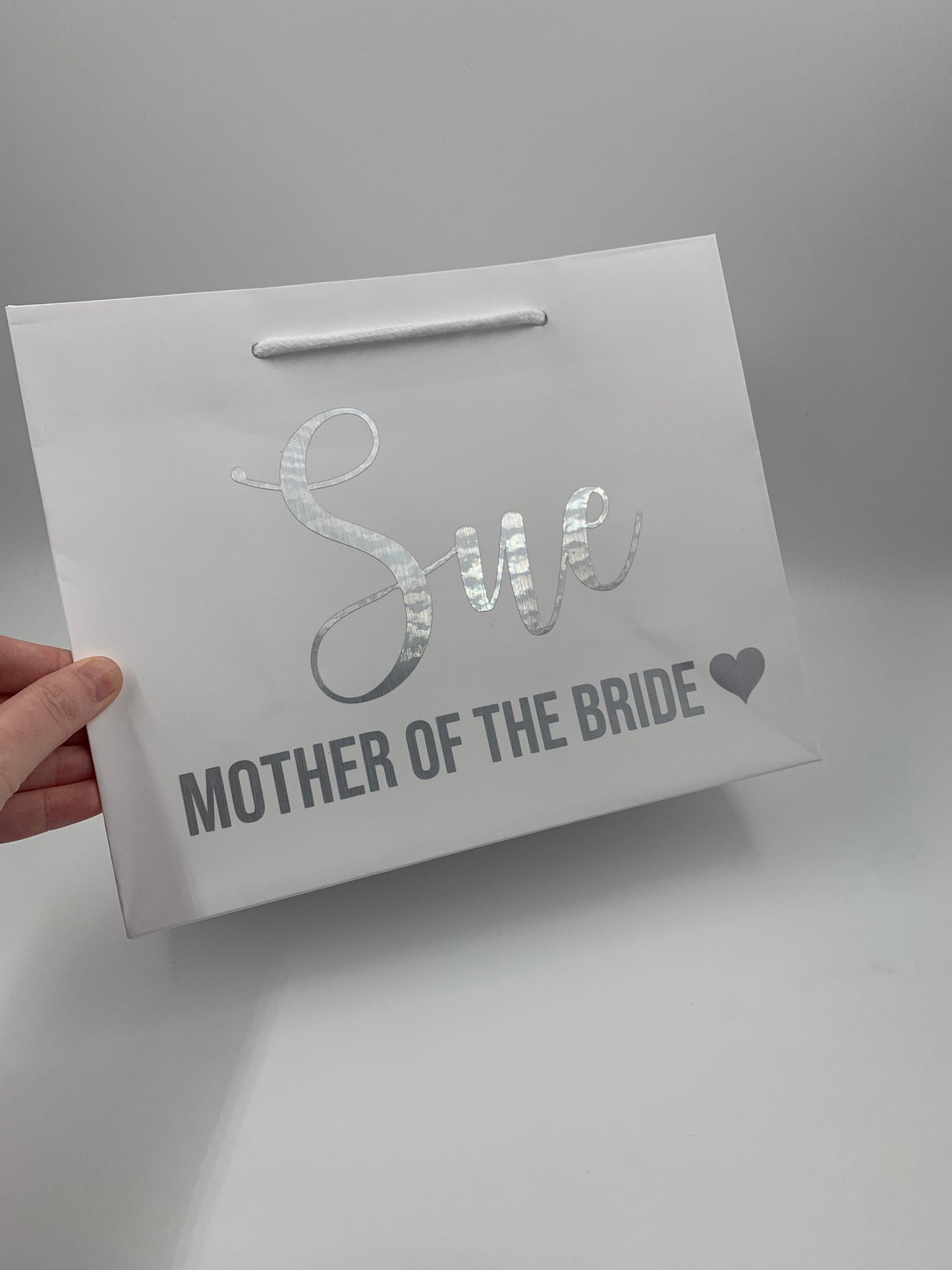 Personalised Bride, Bridesmaid, Mother of the Bride, Maid of Honour Wedding Gift Bag - 4 colours of bags, variety of font colours