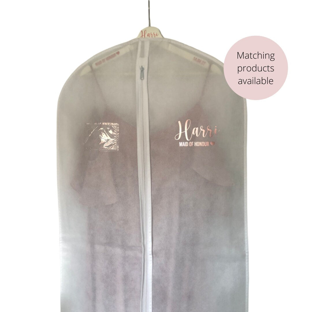 Personalised Wedding Dress Bag - Bride, Bridesmaid, Mother of the Bride - Custom Garment Bag