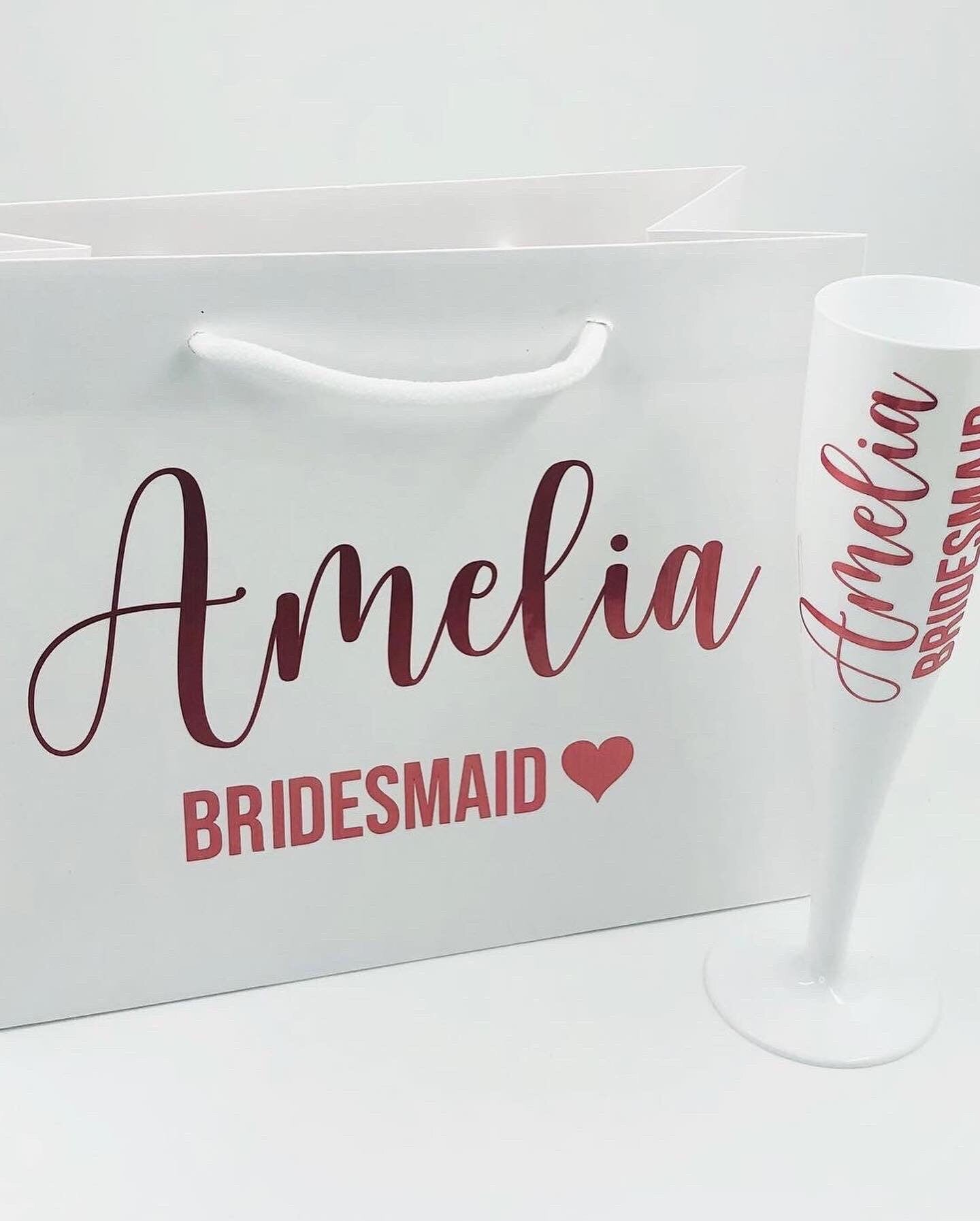 Personalised Bridal Party Bundle | Bridesmaid Robes, Bridesmaid Gift, Bride Customised Set | Robe, Champagne Flute, Hanger,Gift Bag