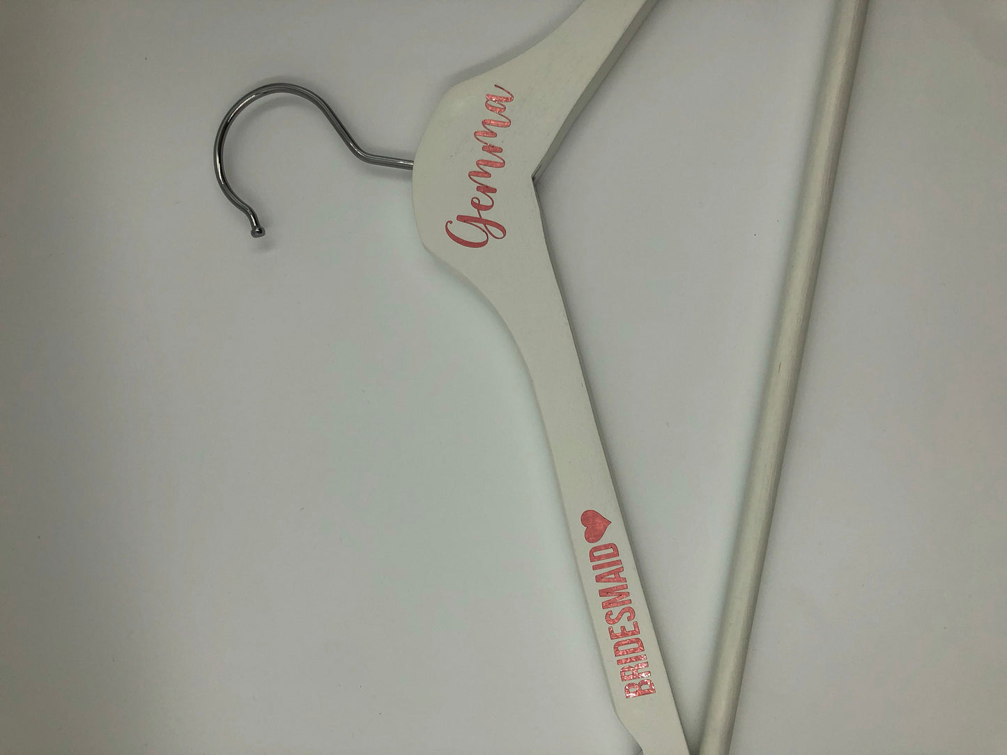White Wooden Personalised Wedding Dress Hanger with Ribbon | Bride Bridesmaid Bridal Maid of Honour Bridesmaid Mother of the Bride