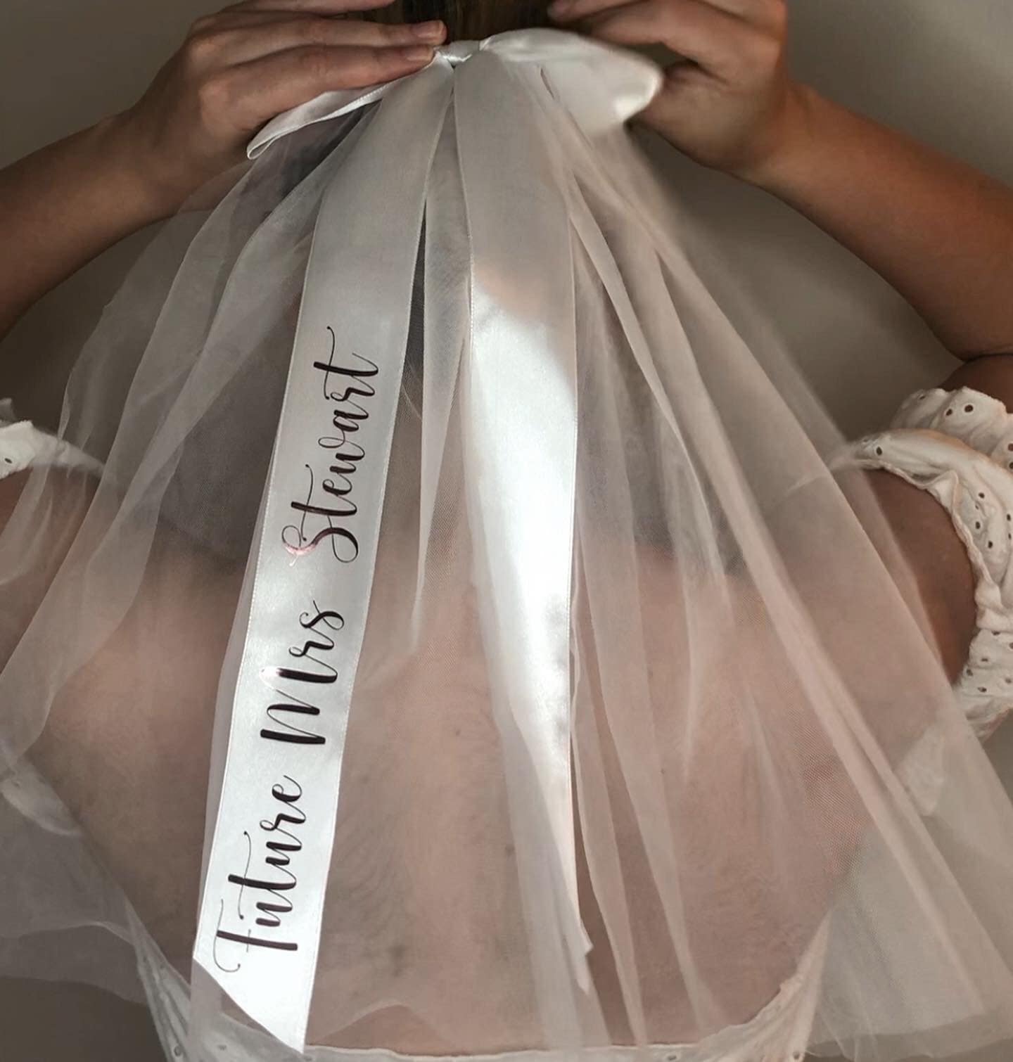 Personalised Hen Party Bride to Be Veil | bachelorette accessories | Party Veil | Future Mrs