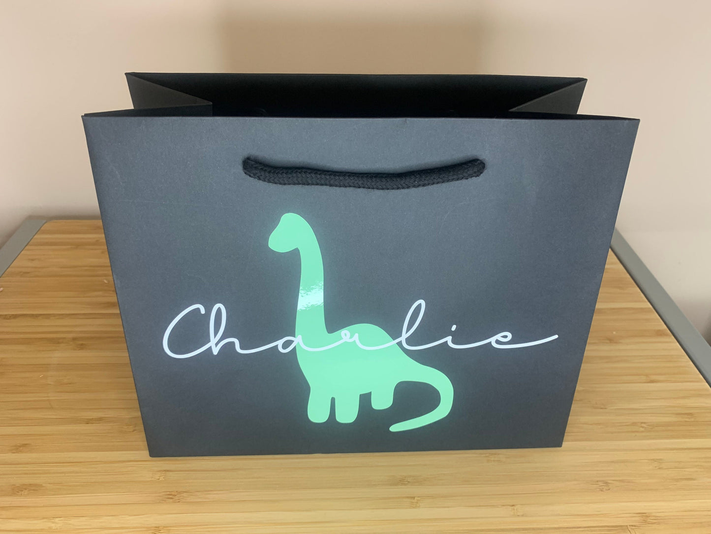 Personalised Children's Birthday Luxury Gift Bag - Dinosaur, Teddy Bear, Crown, Fairy - Various Colours - Kid's Party