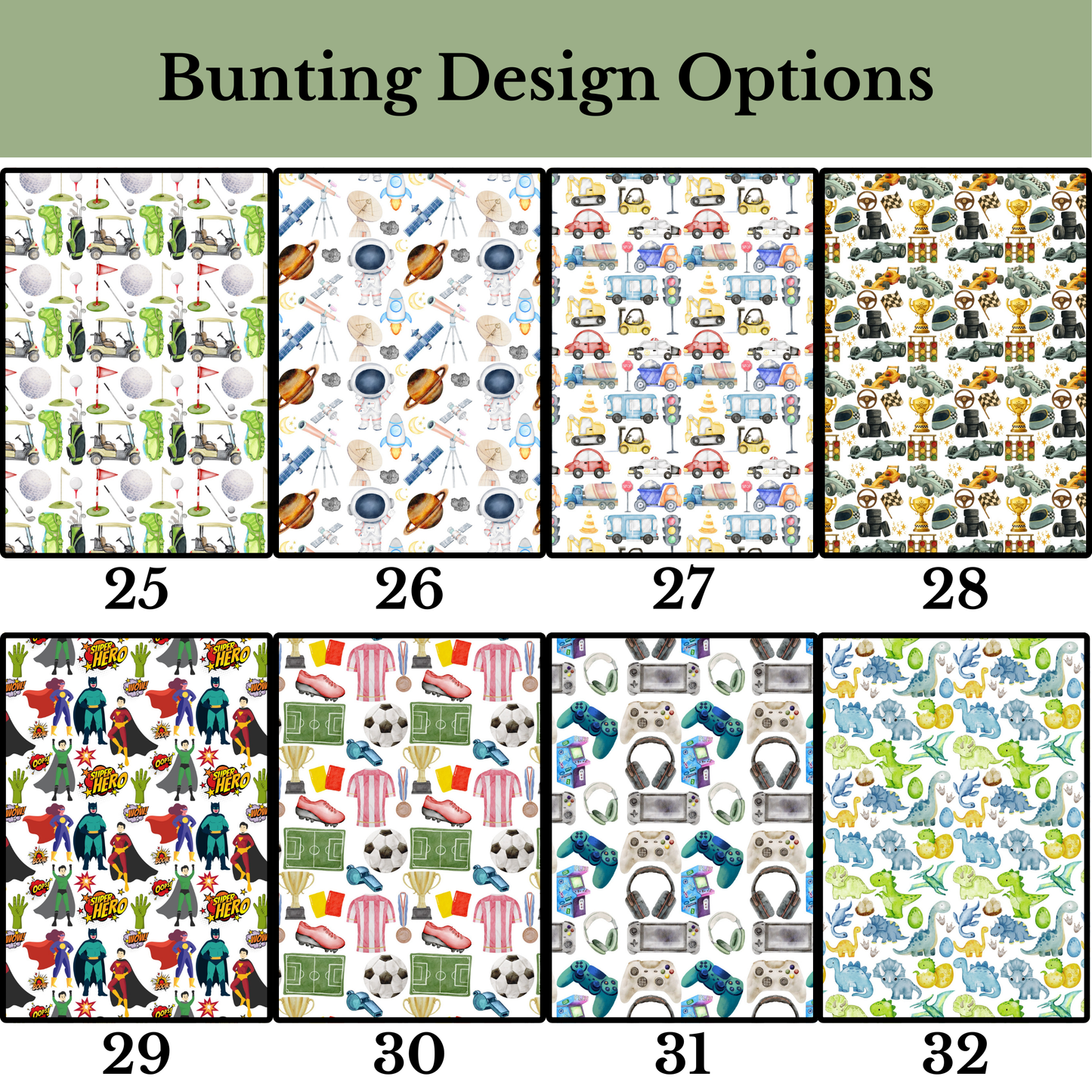 Build Your Own Bunting - Various Designs and Colours