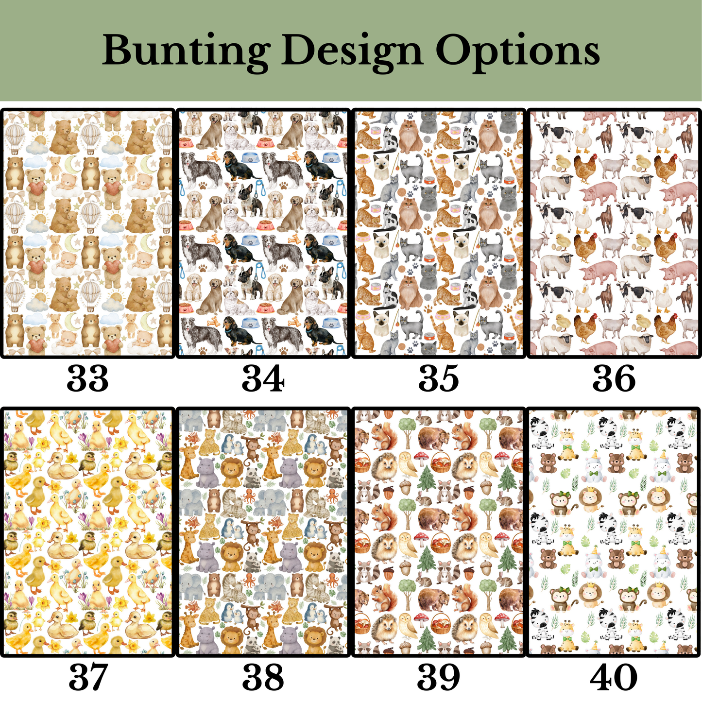 Build Your Own Bunting - Various Designs and Colours