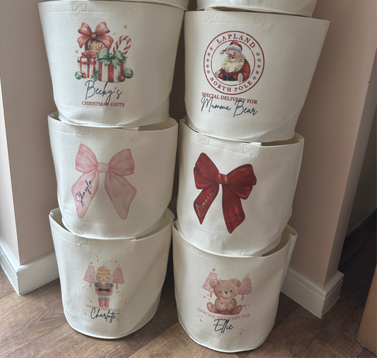 Varied Christmas Design Felt Present Trugs