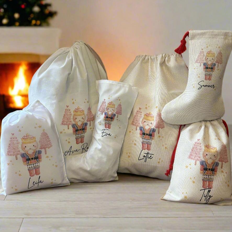 Pink Christmas Nutcracker Sacks/Stocking