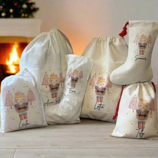 Pink Christmas Nutcracker Sacks/Stocking