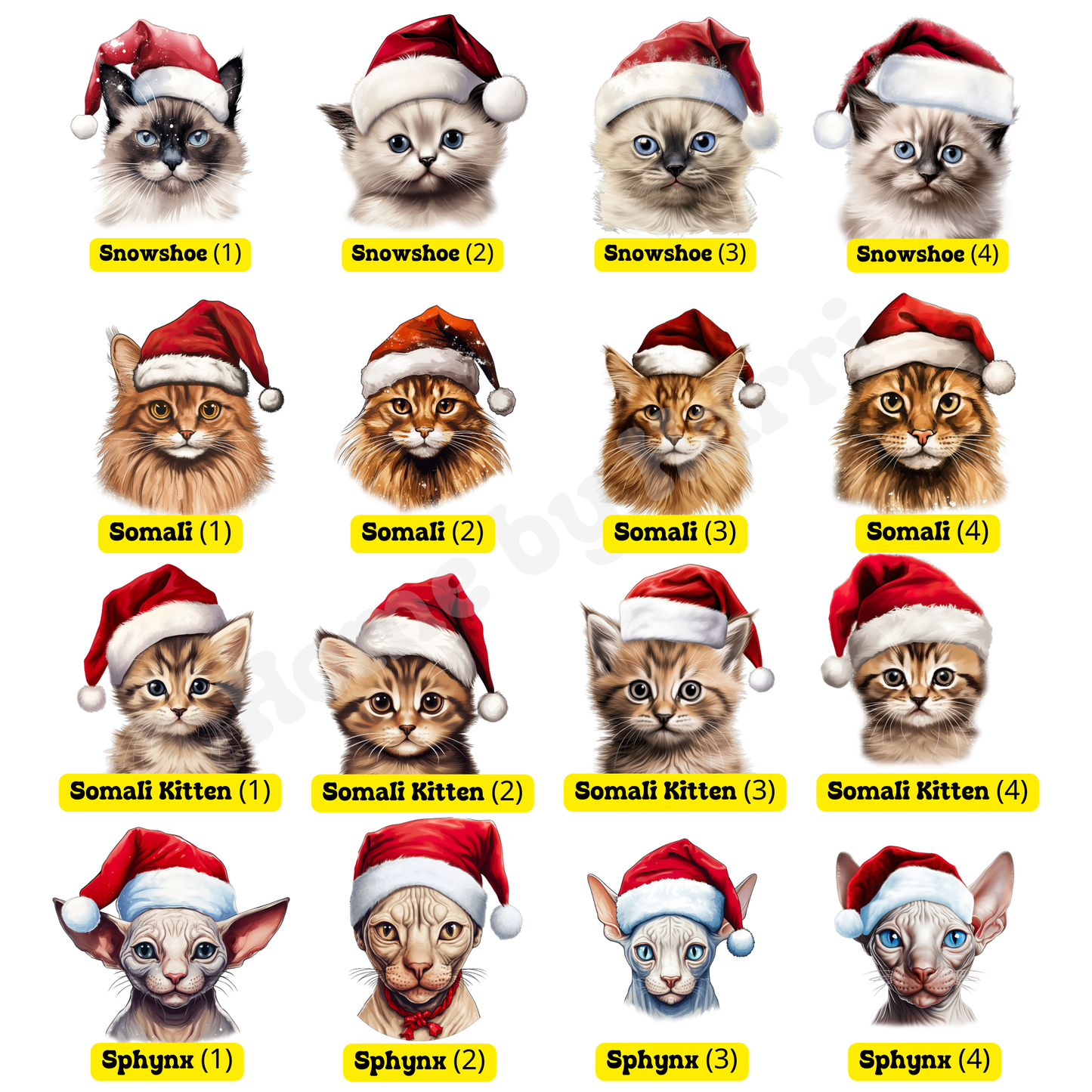 Christmas Santa Hat Cat Sacks/Stocking