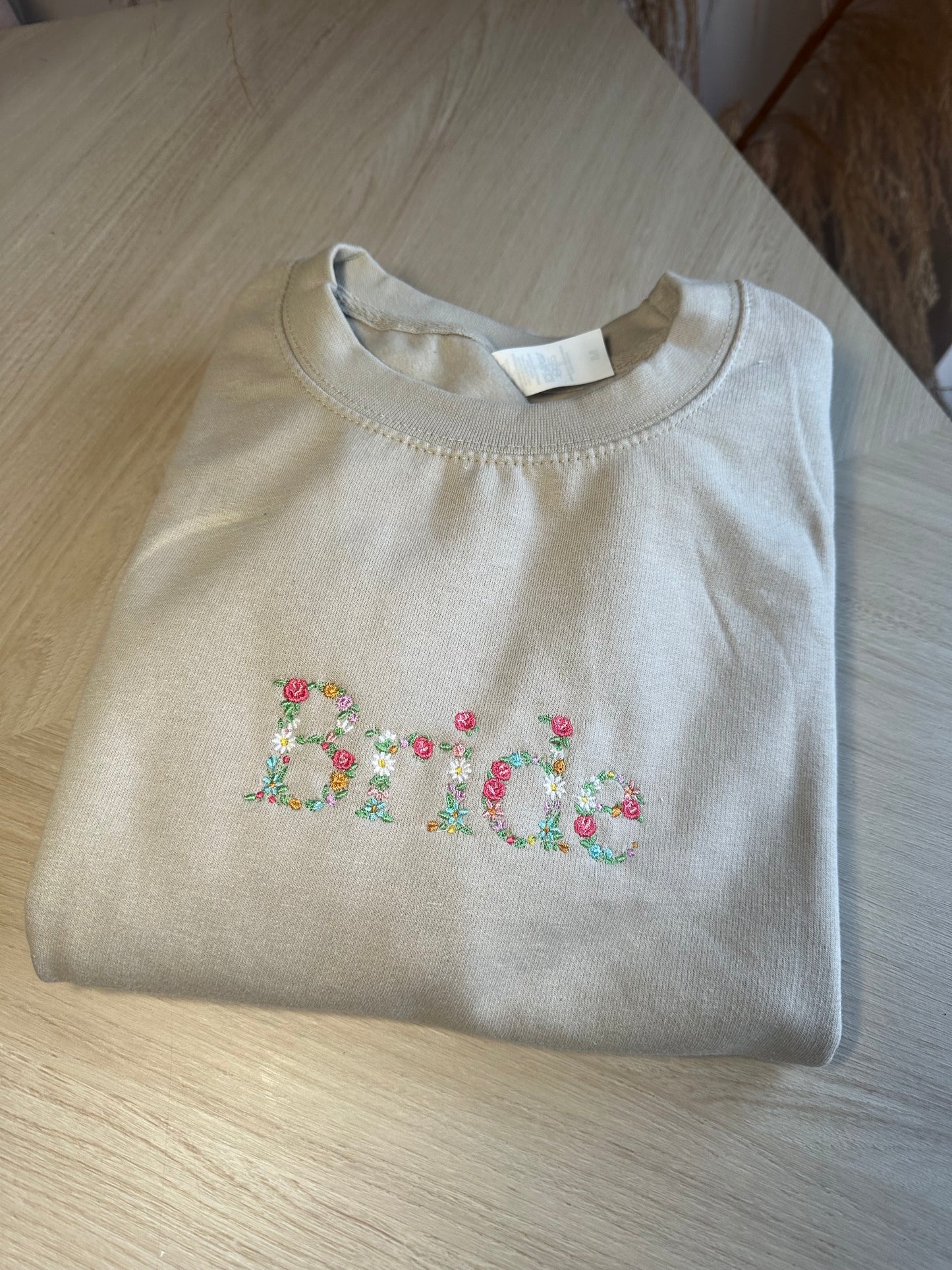 Embroidered Bright Florals Bride sweater