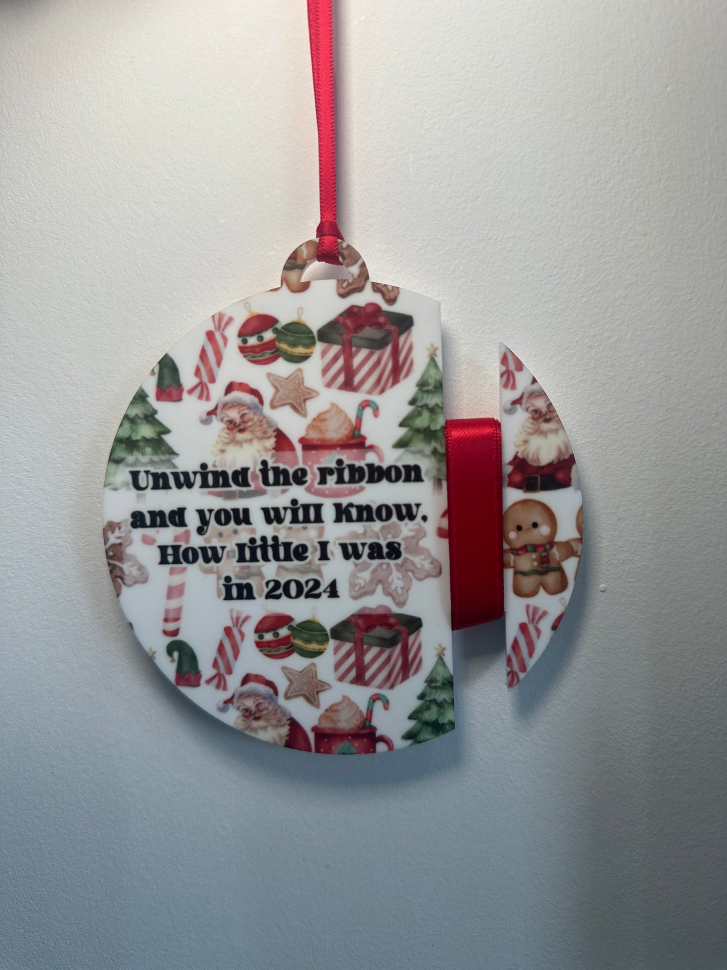 Height Ribbon Christmas Bauble 2024