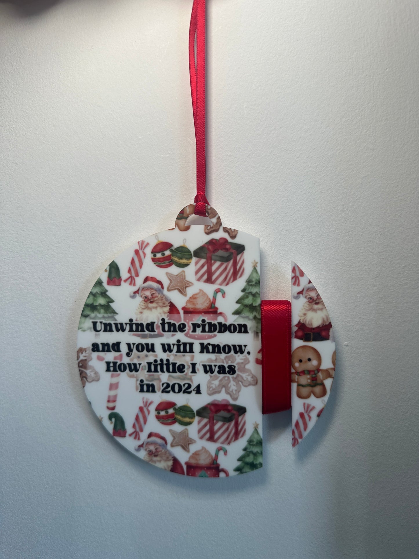 Height Ribbon Christmas Bauble 2024