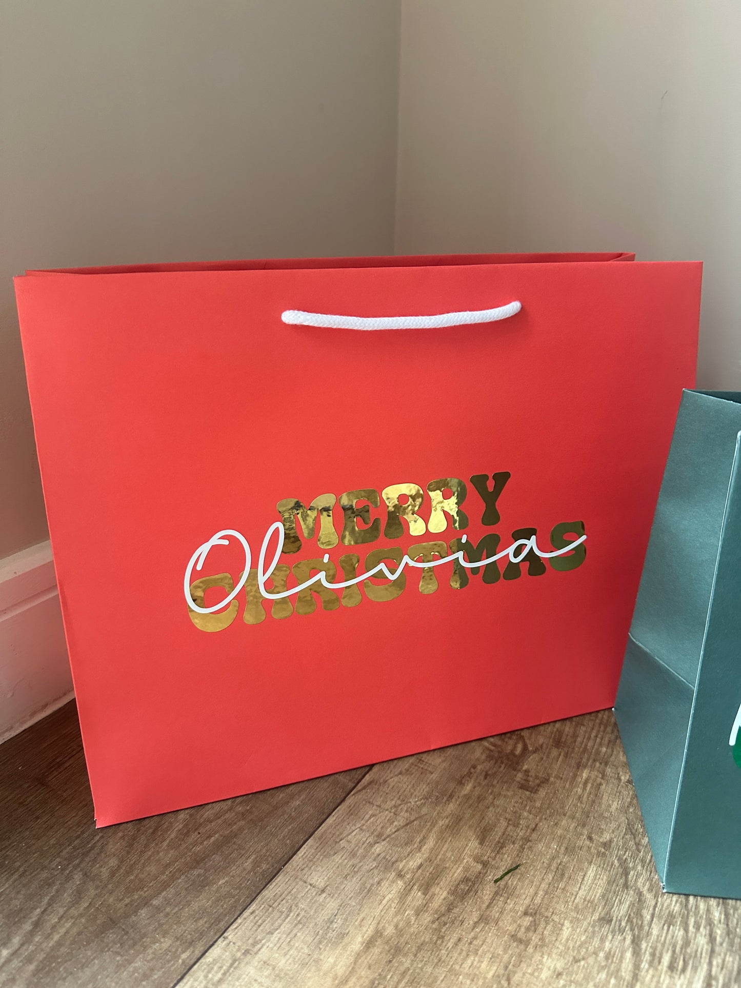 Merry Christmas Personalised Gift Bag