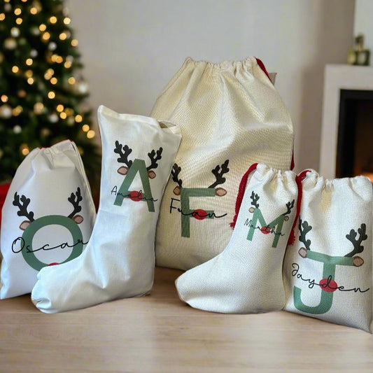 Reindeer Initial Sacks/Stocking