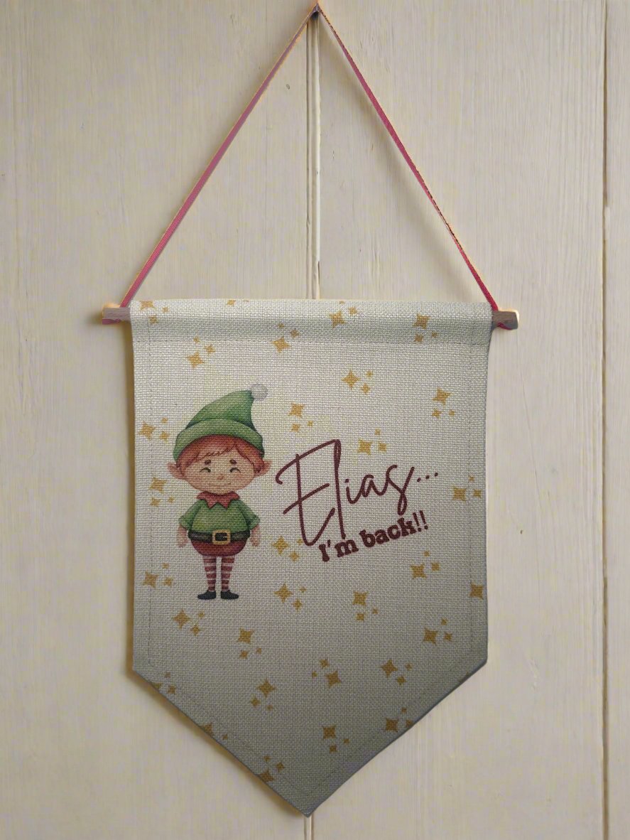 Elf 'I've been' Personalised Flag