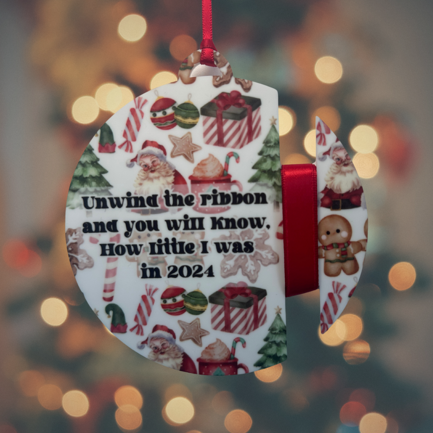 Height Ribbon Christmas Bauble 2024