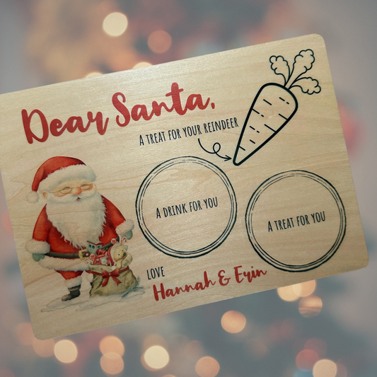 Personalised Treats for Santa Board - Wooden