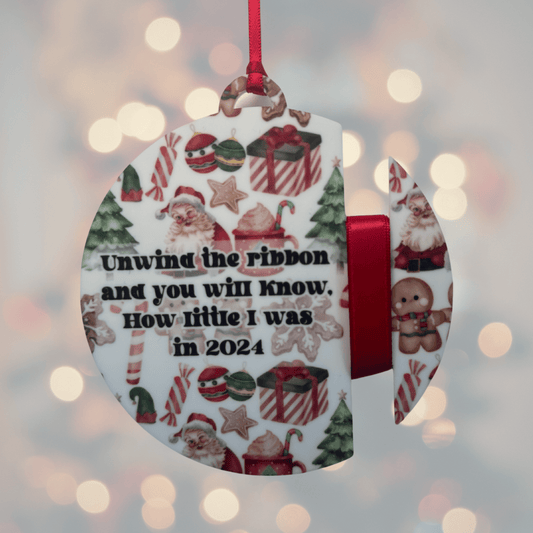 Height Ribbon Christmas Bauble 2024